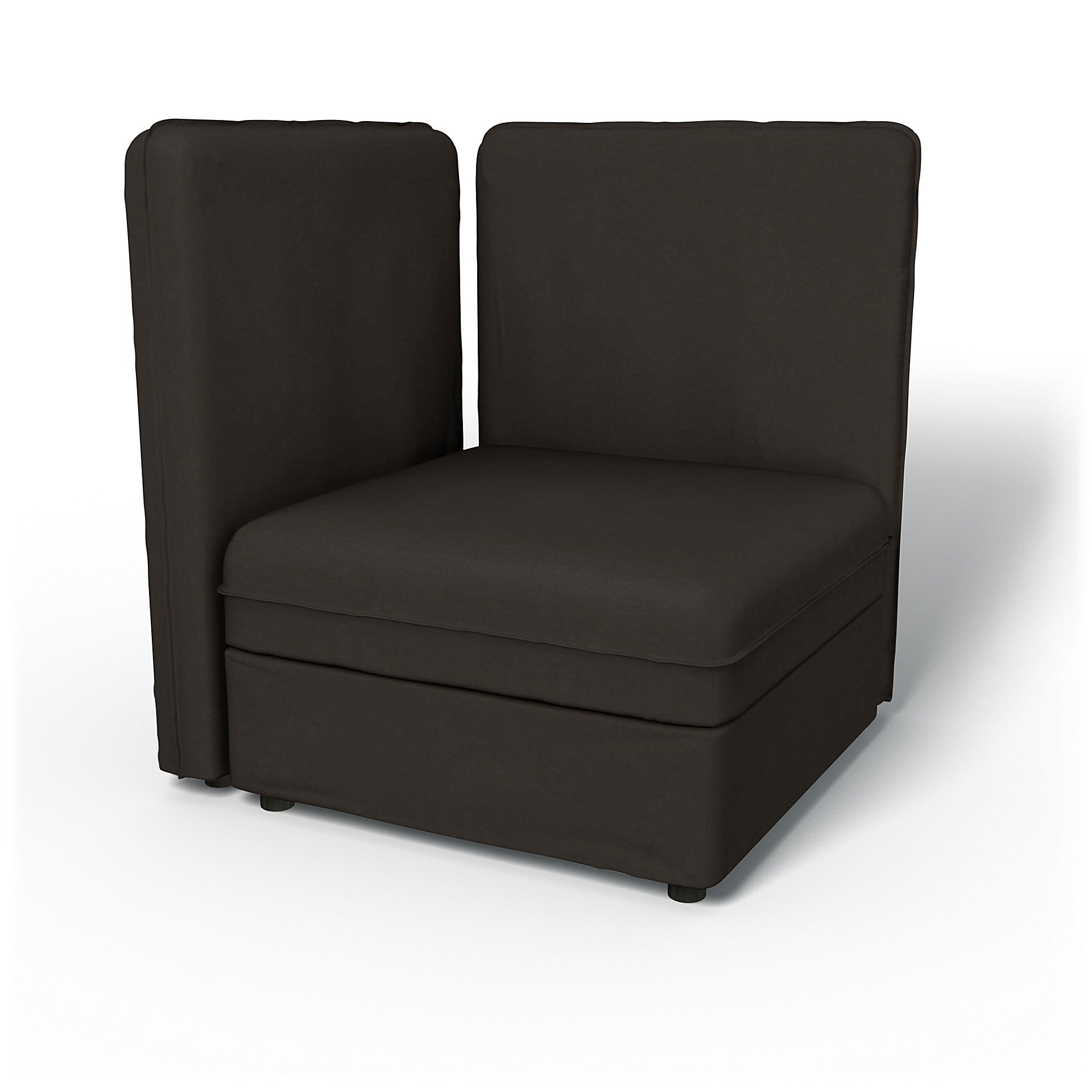 IKEA - Vallentuna Corner Seat Module with High Back and Storage Cover 80x80 32x32in, Licorice, Velvet - Bemz