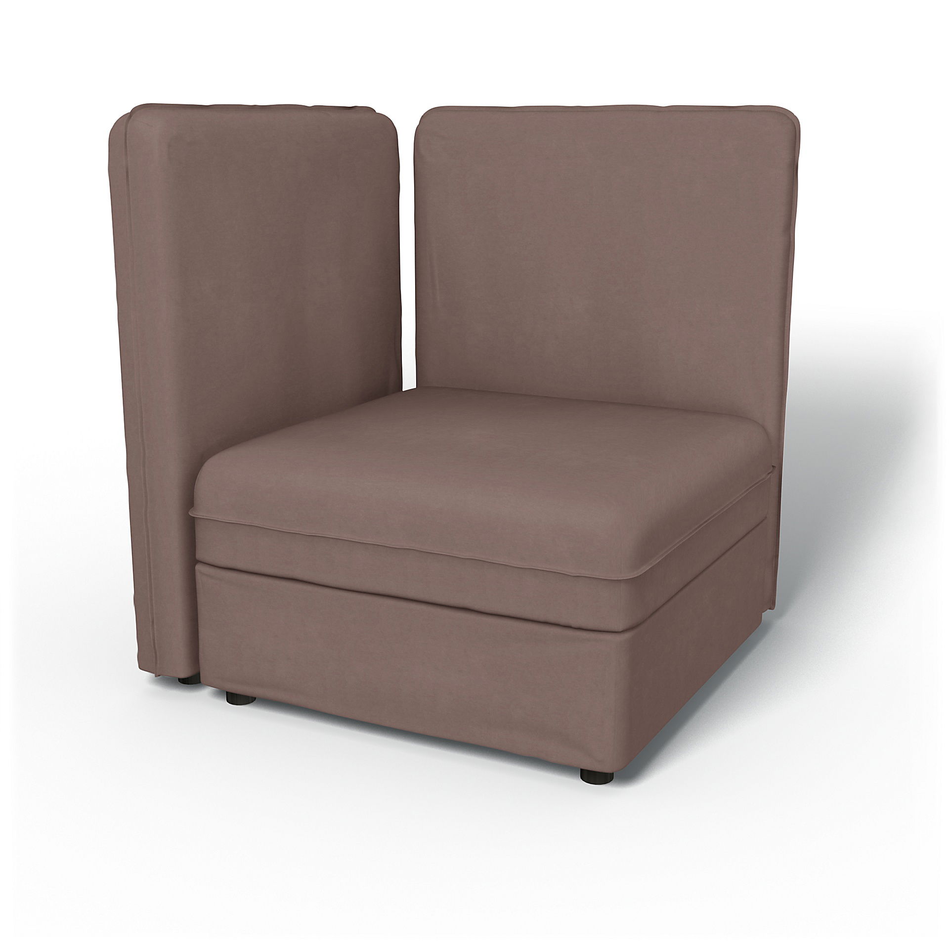 IKEA - Vallentuna Corner Seat Module with High Back and Storage Cover 80x80 32x32in, Lavender, Velvet - Bemz