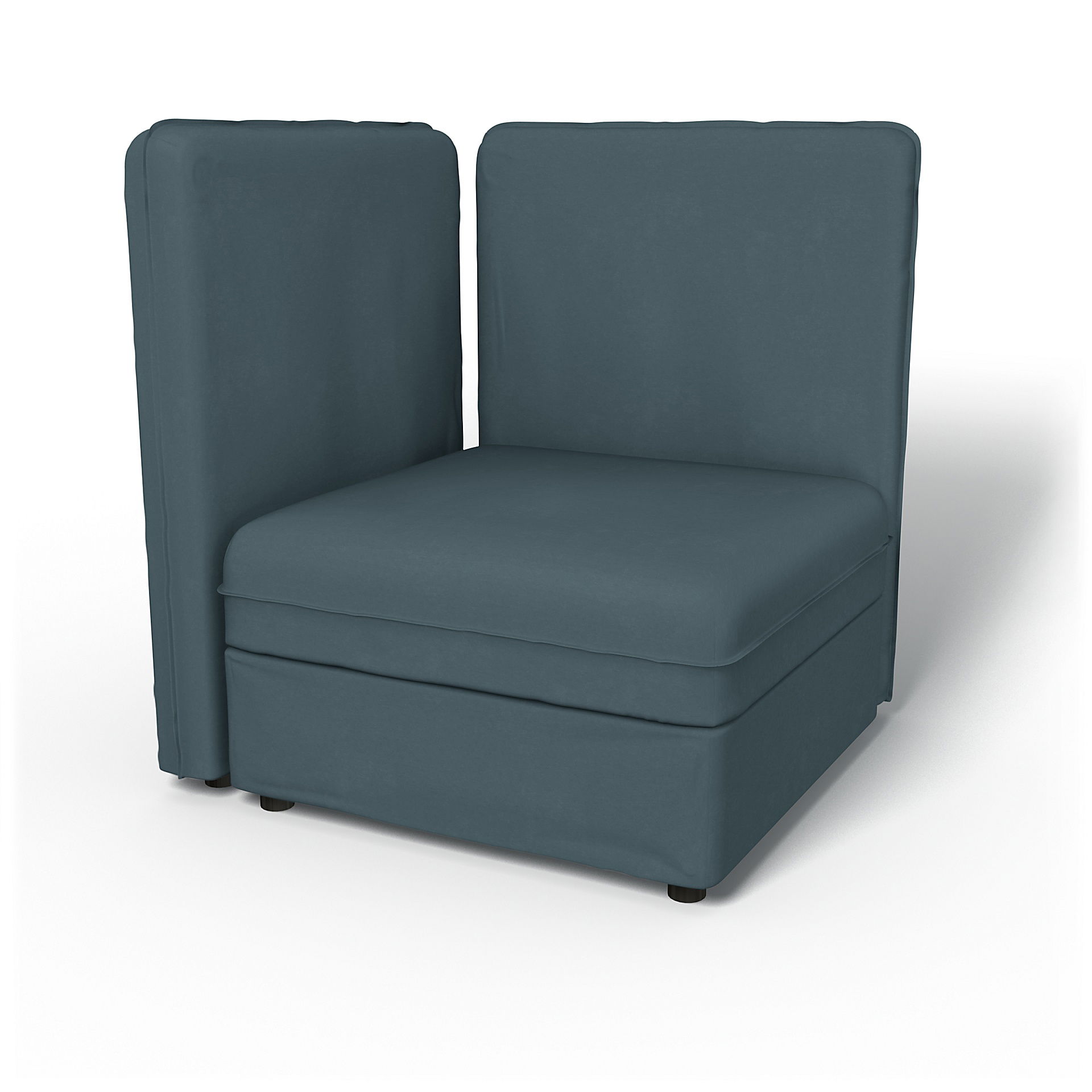 IKEA - Vallentuna Corner Seat Module with High Back and Storage Cover 80x80 32x32in, Duck Egg, Velvet - Bemz