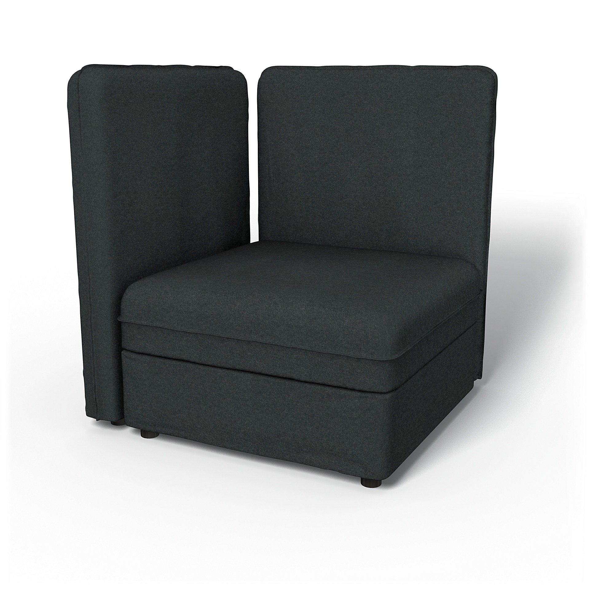 IKEA - Vallentuna Corner Seat Module with High Back and Storage Cover 80x80 32x32in, Stone, Wool - B