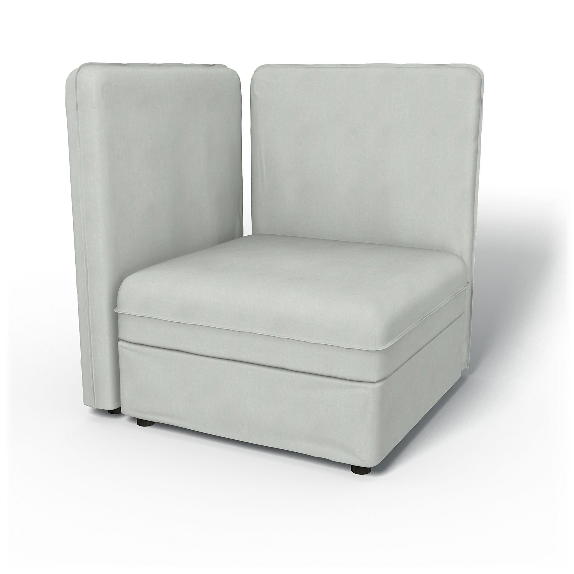 IKEA - Vallentuna Corner Seat Module with High Back and Storage Cover 80x80 32x32in, Silver Grey, Linen - Bemz