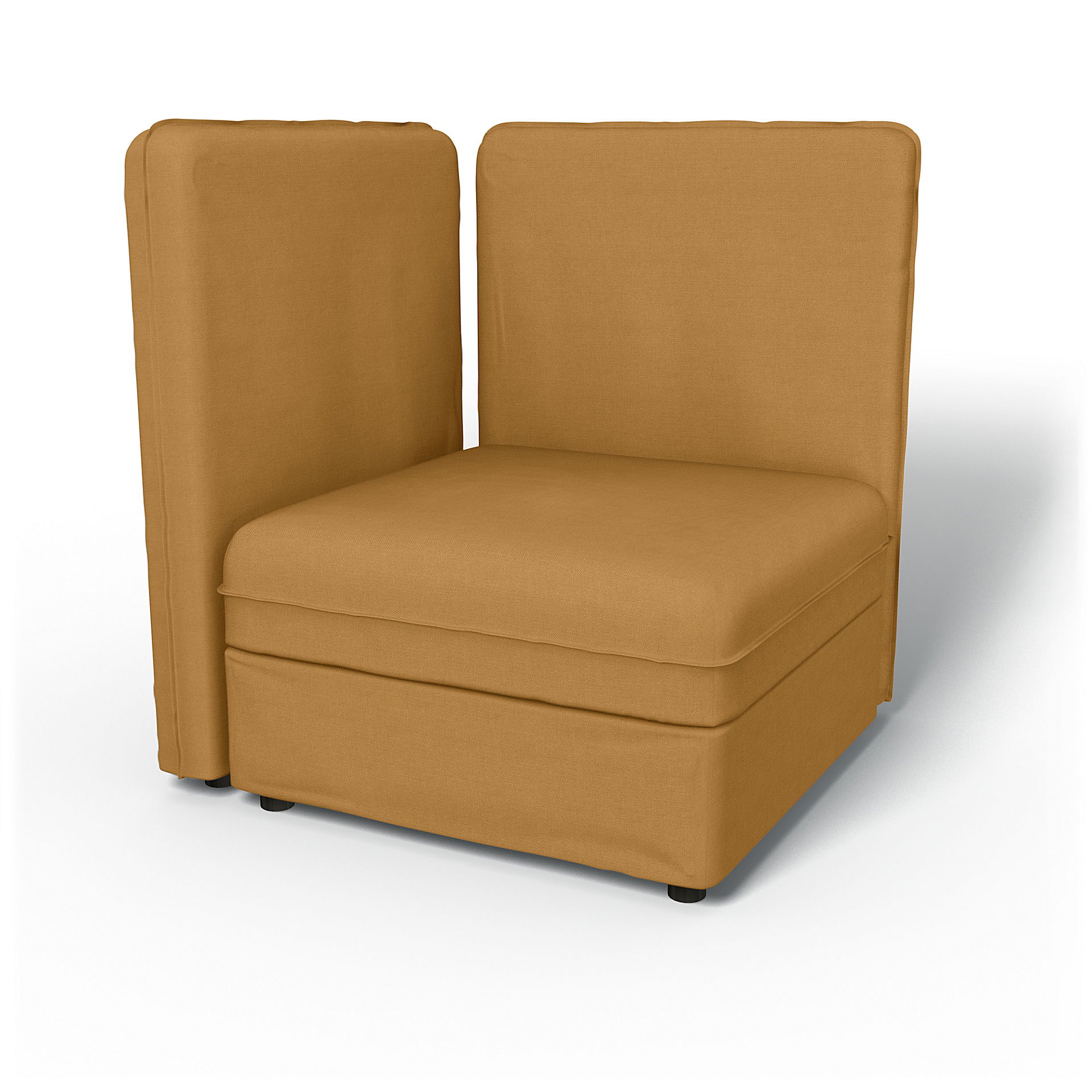IKEA - Vallentuna Corner Seat Module with High Back and Storage Cover 80x80 32x32in, Mustard, Linen - Bemz