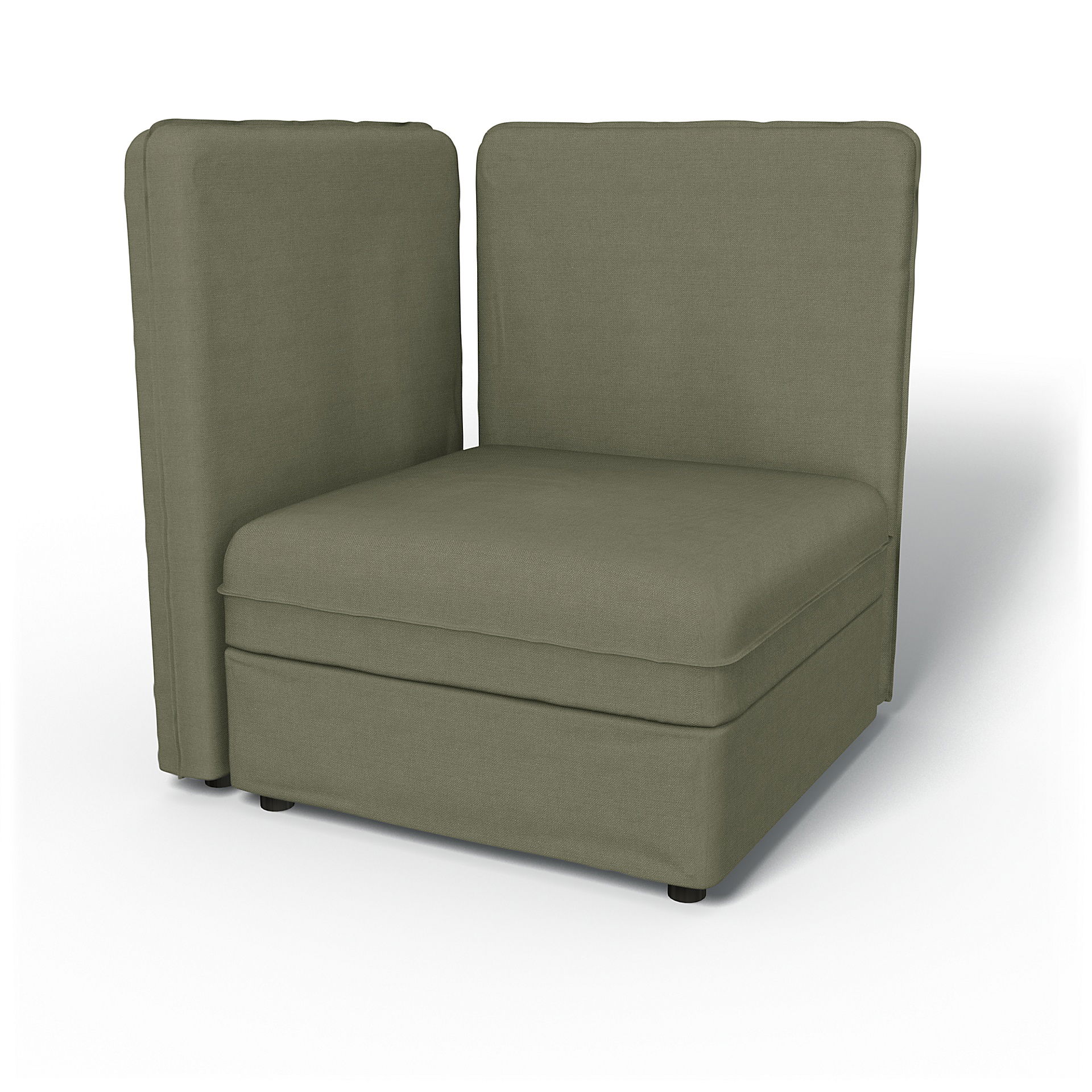 IKEA - Vallentuna Corner Seat Module with High Back and Storage Cover 80x80 32x32in, Sage, Linen - Bemz