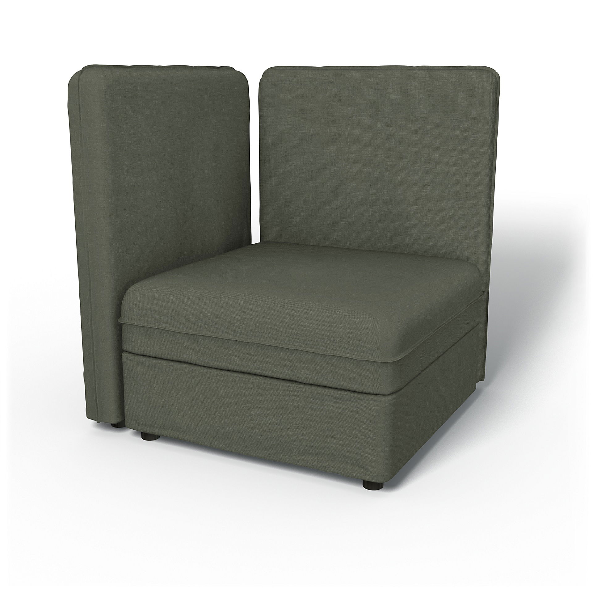 IKEA - Vallentuna Corner Seat Module with High Back and Storage Cover 80x80 32x32in, Rosemary, Linen - Bemz
