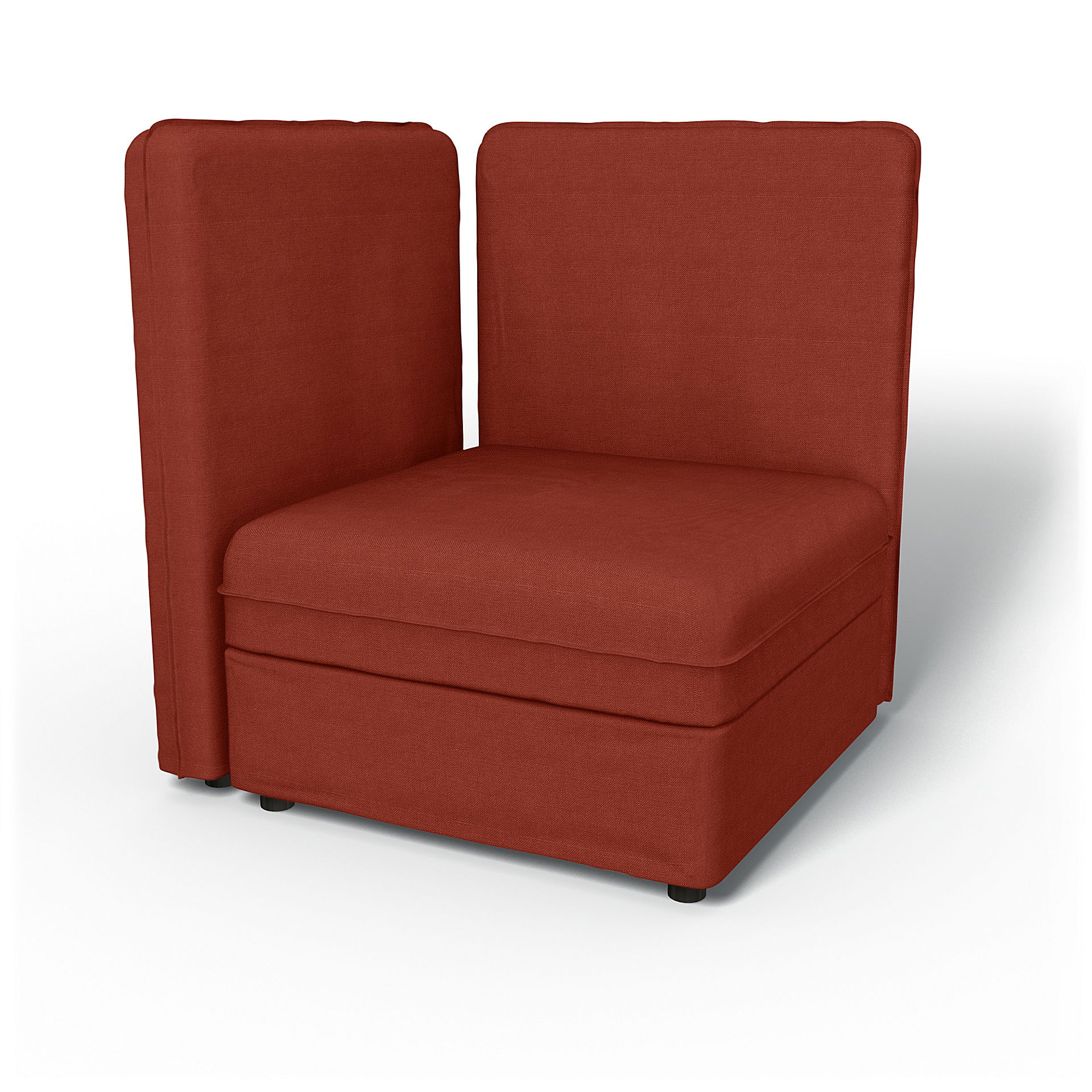 IKEA - Vallentuna Corner Seat Module with High Back and Storage Cover 80x80 32x32in, Cayenne, Linen - Bemz