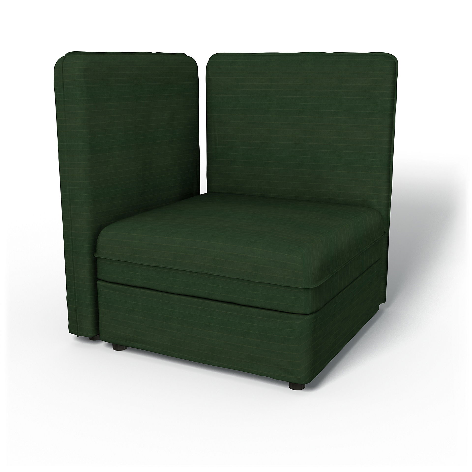 IKEA - Vallentuna Corner Seat Module with High Back and Storage Cover 80x80 32x32in, Deep Green, BEMZ NATURE'S PALETTE COLLECTION - Bemz