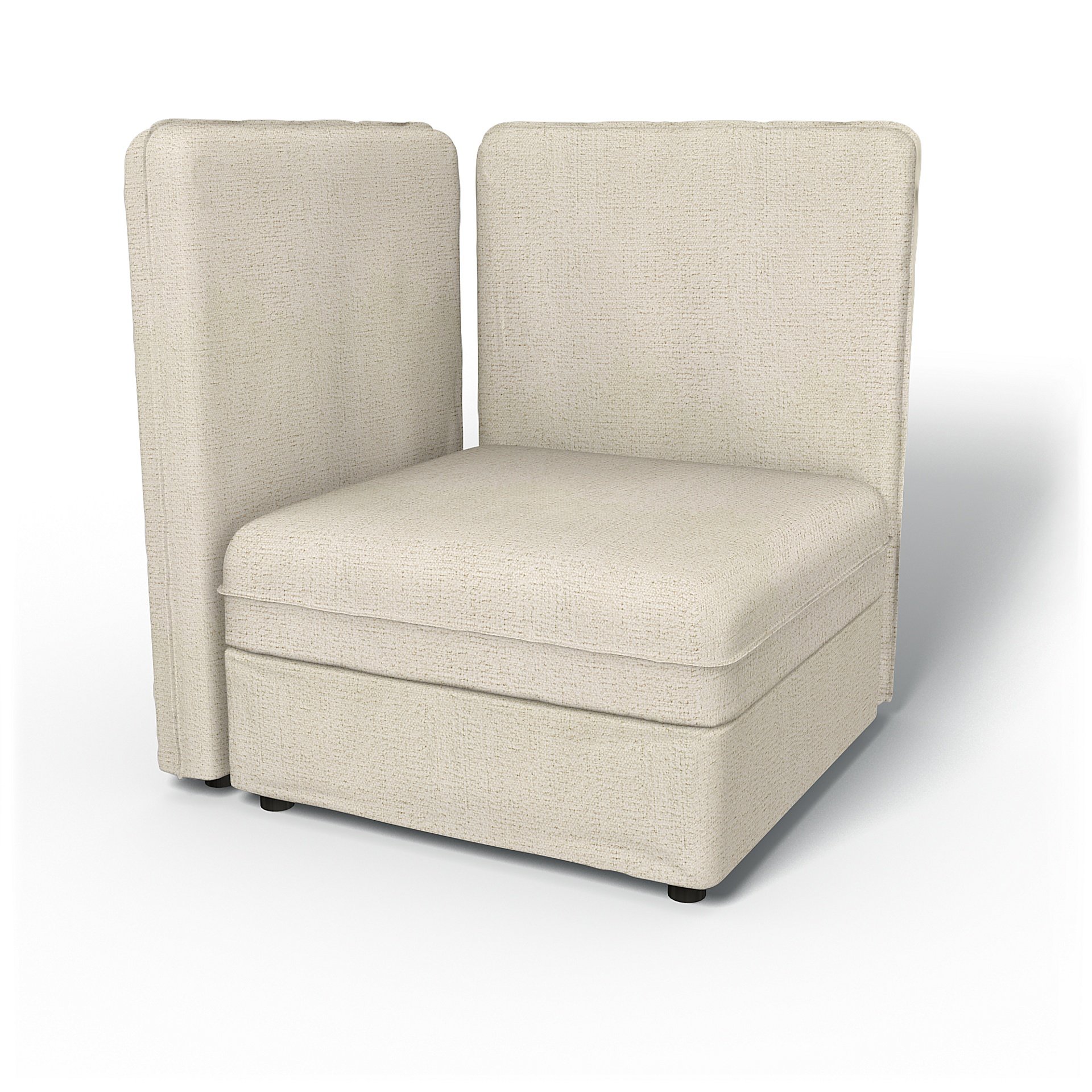 IKEA - Vallentuna Corner Seat Module with High Back and Storage Cover 80x80 32x32in, Ecru, Boucle & 