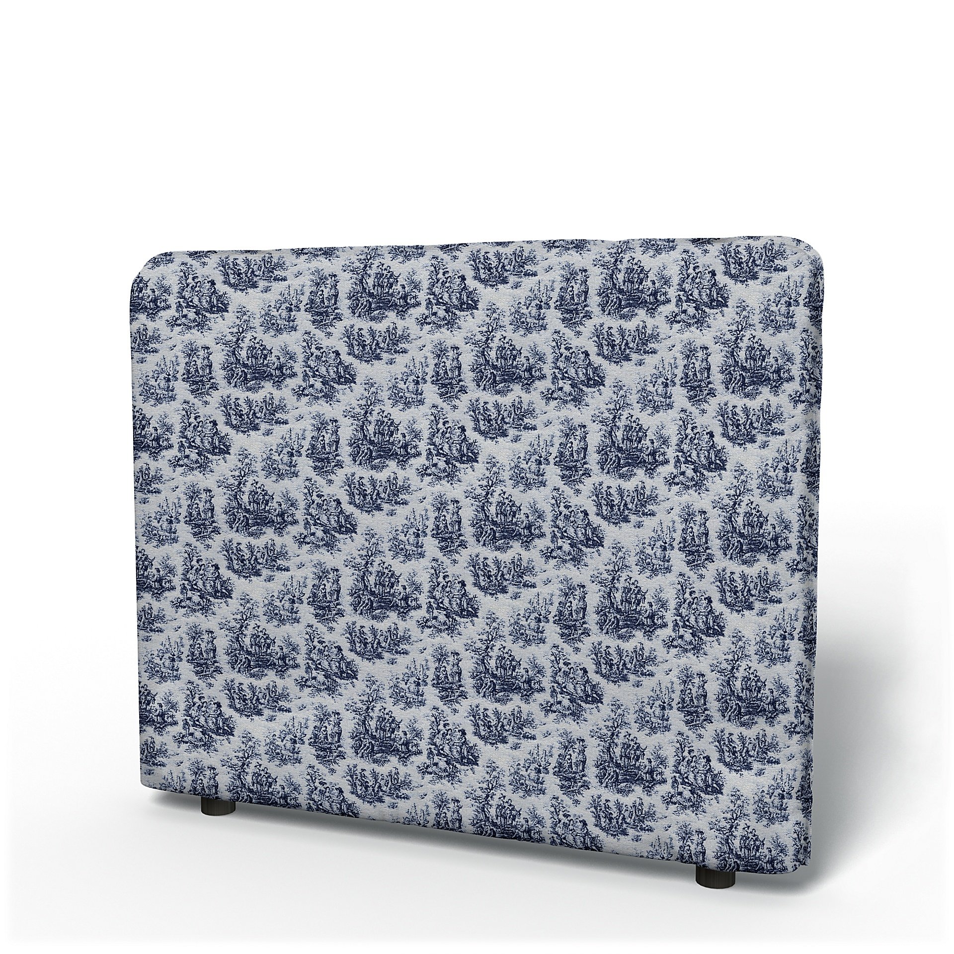 IKEA - Vallentuna Low Backrest Cover 100x80cm 39x32in, Dark Blue, Boucle & Texture - Bemz