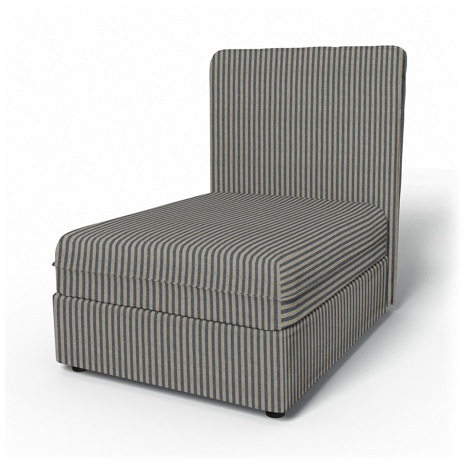 IKEA - Vallentuna Seat Module with High Back Cover 80x100cm 32x32in, Dark Blue / Natural, Linen - Bemz