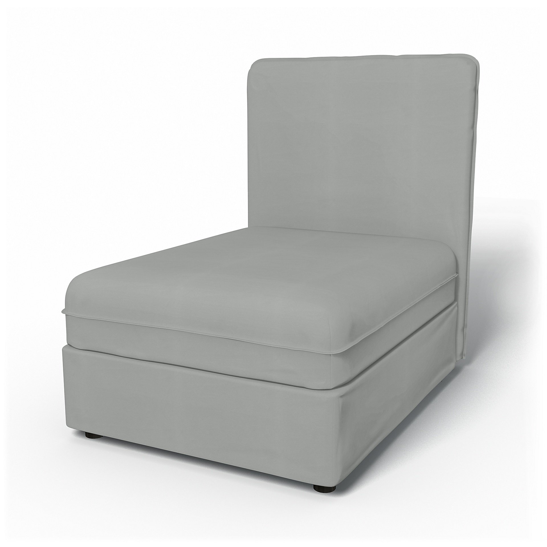 IKEA - Vallentuna Seat Module with High Back Cover 80x100cm 32x32in, Silver Grey, Cotton - Bemz