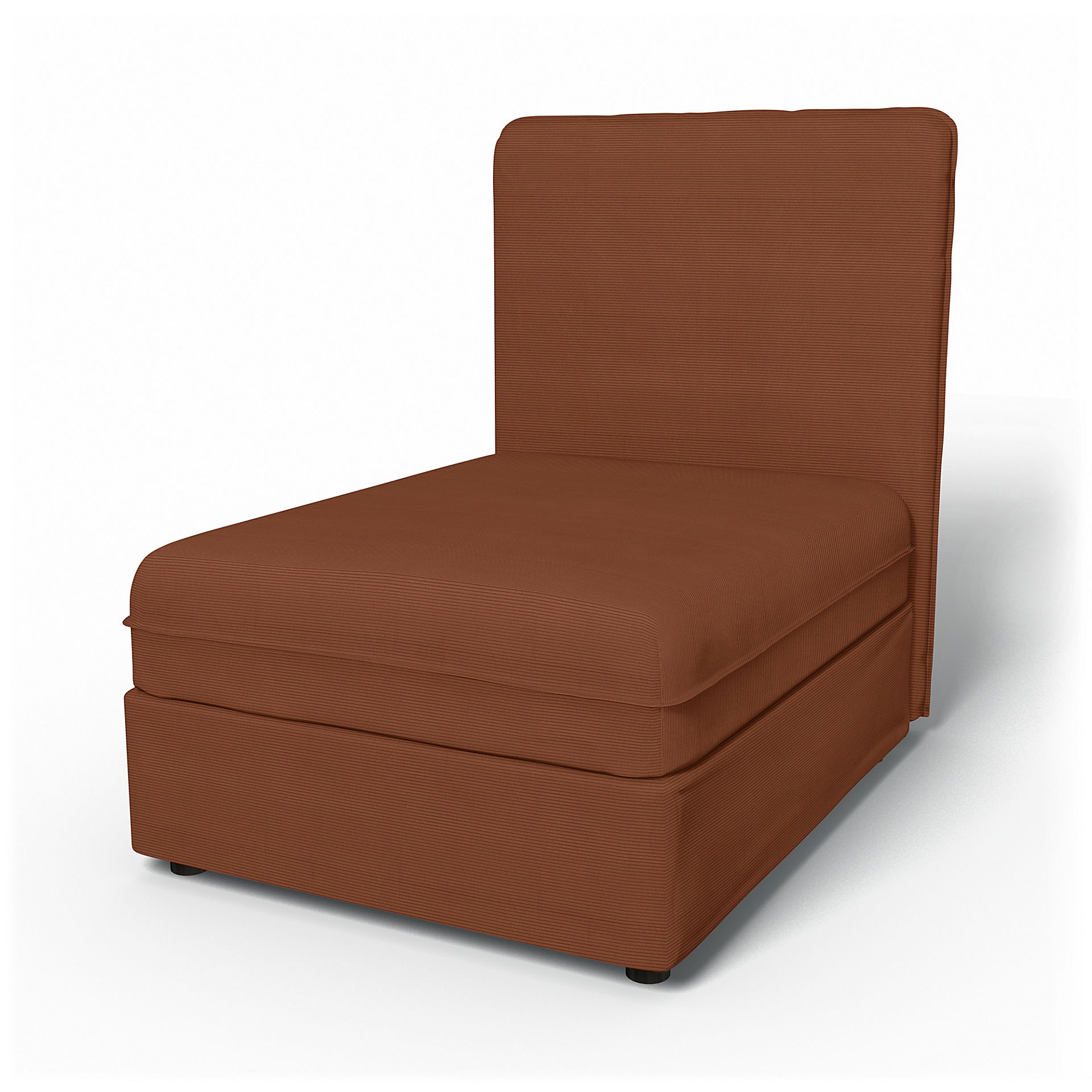 IKEA - Vallentuna Seat Module with High Back Cover 80x100cm 32x32in, Rustic Rouge, Corduroy - Bemz
