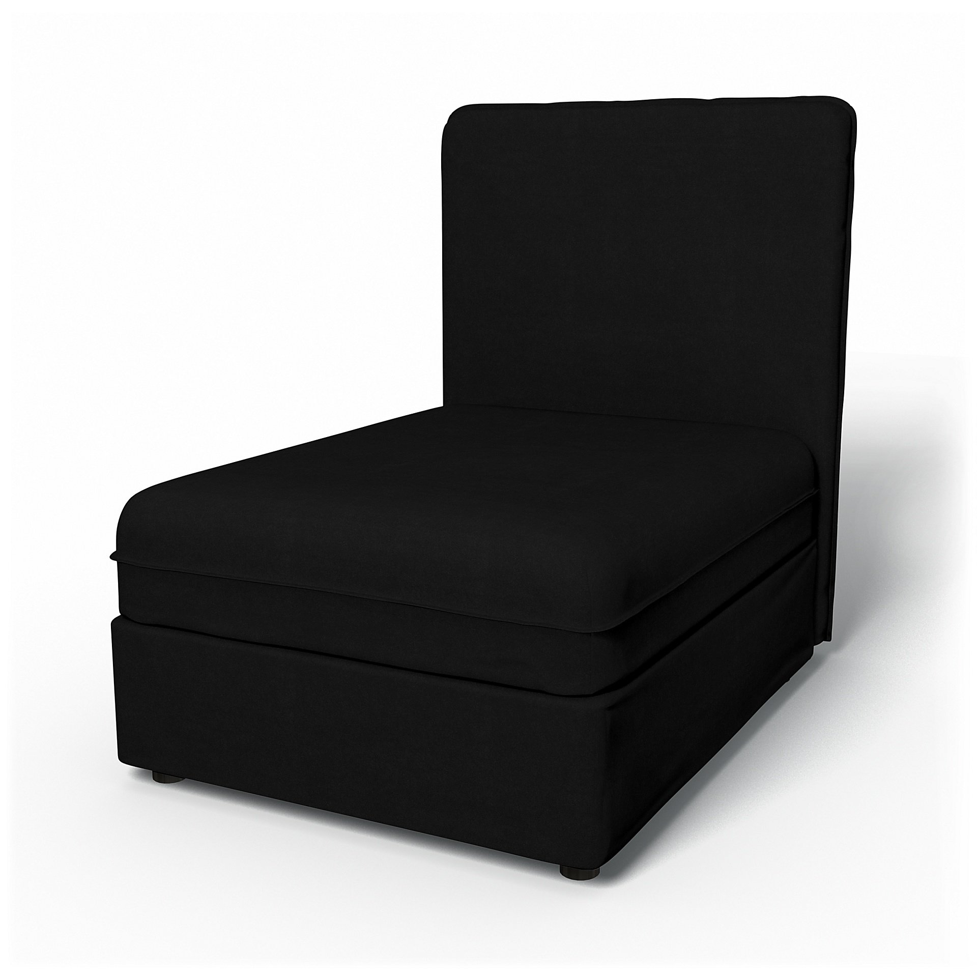 IKEA - Vallentuna Seat Module with High Back Cover 80x100cm 32x32in, Black, Velvet - Bemz