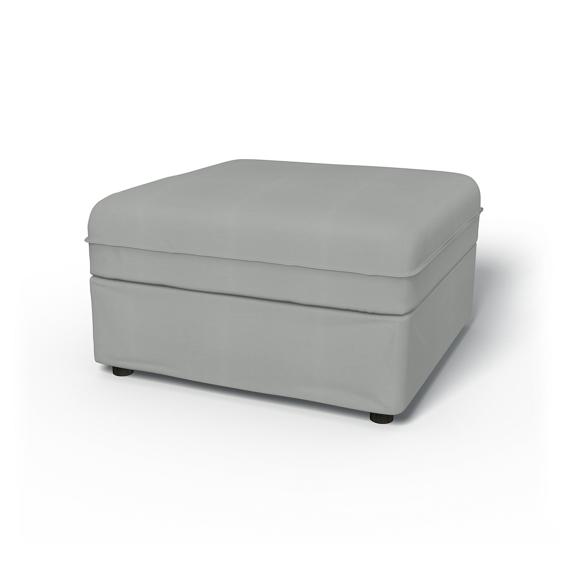 IKEA - Vallentuna Seat Module with Storage Cover 80x80cm 32x32in, Silver Grey, Cotton - Bemz