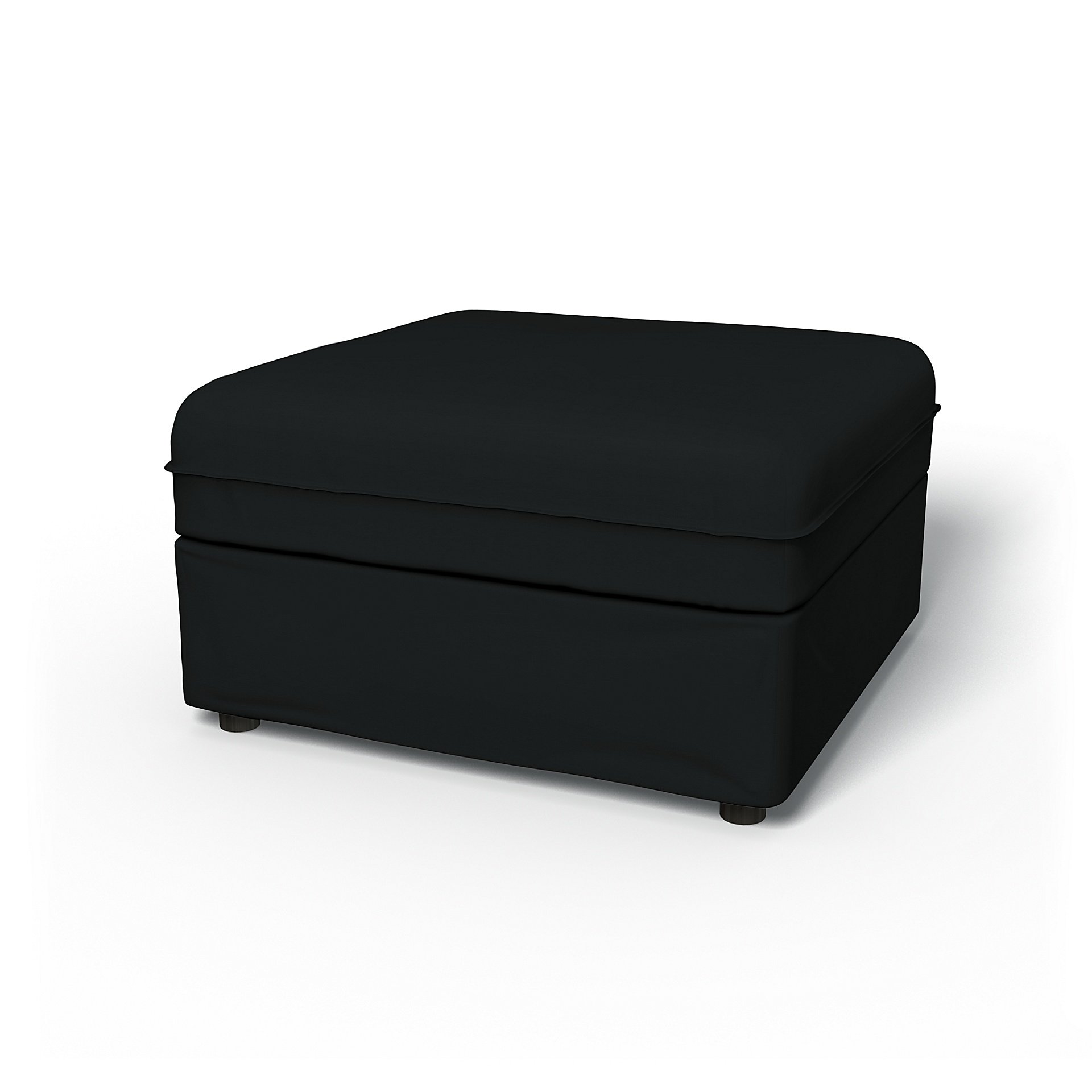 IKEA - Vallentuna Seat Module with Storage Cover 80x80cm 32x32in, Jet Black, Cotton - Bemz