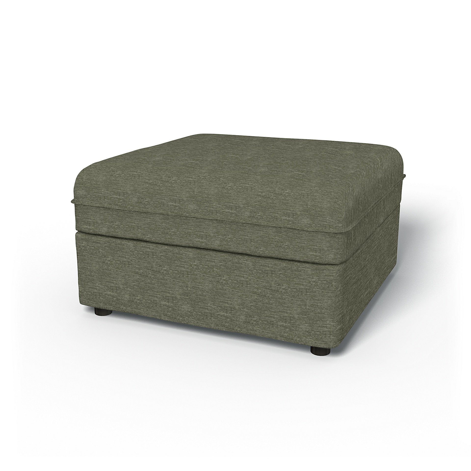 IKEA - Vallentuna Seat Module with Storage Cover 80x80cm 32x32in, Green Grey, Velvet - Bemz
