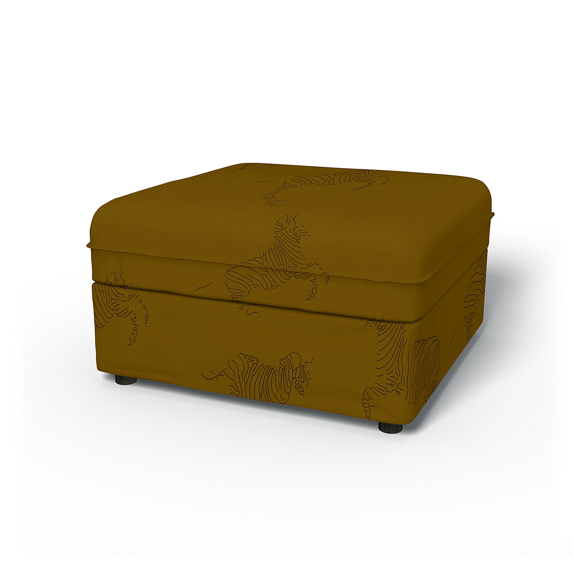 IKEA - Vallentuna Seat Module with Storage Cover 80x80cm 32x32in, Turmeric / Zebra, BEMZ NATURE'S PALETTE COLLECTION - Bemz