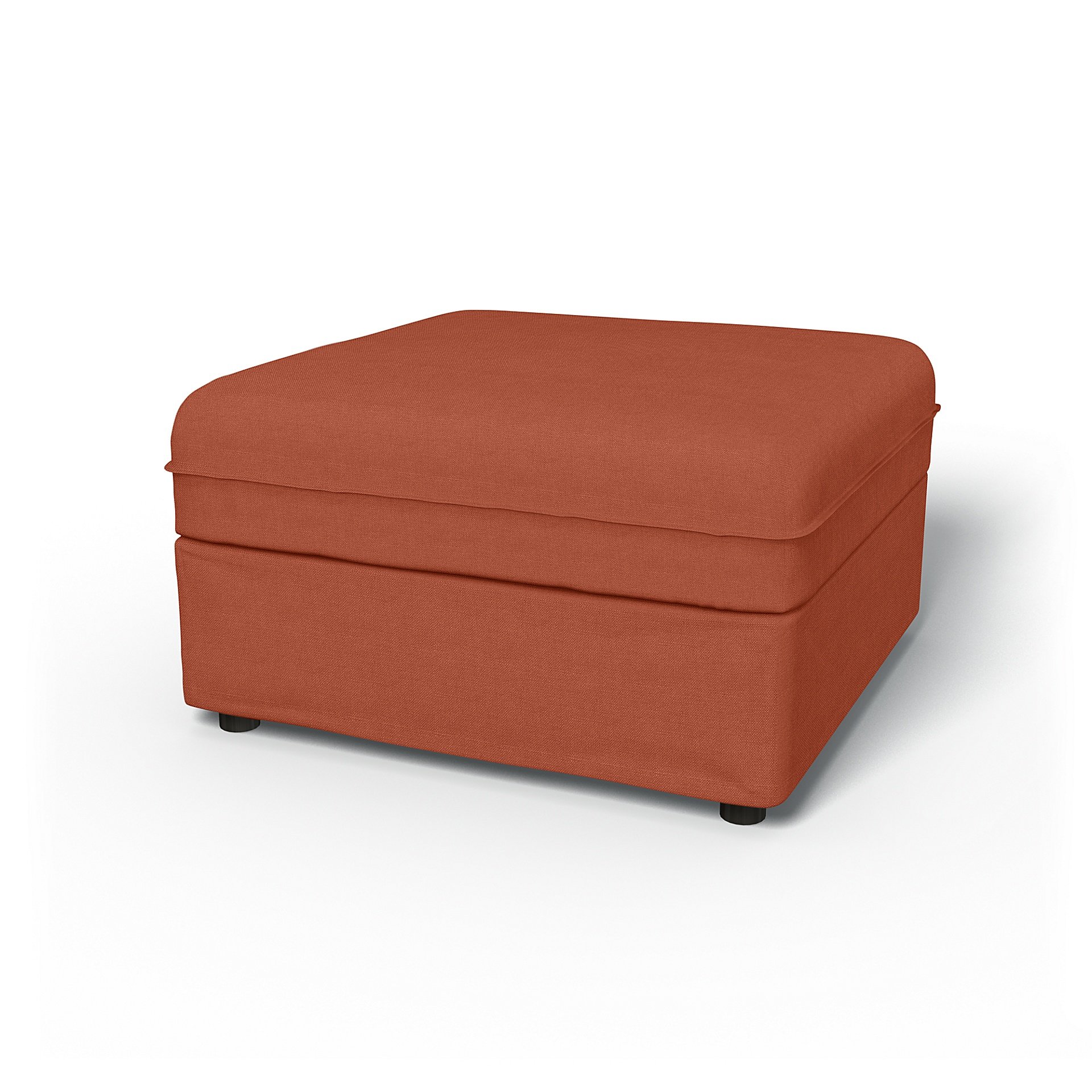IKEA - Vallentuna Seat Module with Storage Cover 80x80cm 32x32in, Burnt Orange, Linen - Bemz