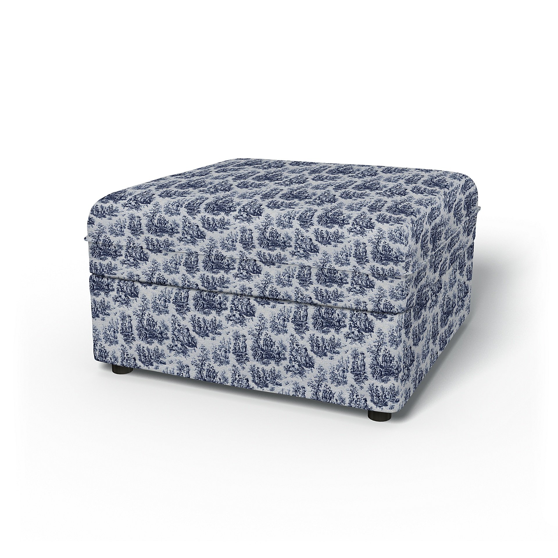 IKEA - Vallentuna Seat Module with Storage Cover 80x80cm 32x32in, Dark Blue, Boucle & Texture - Bemz