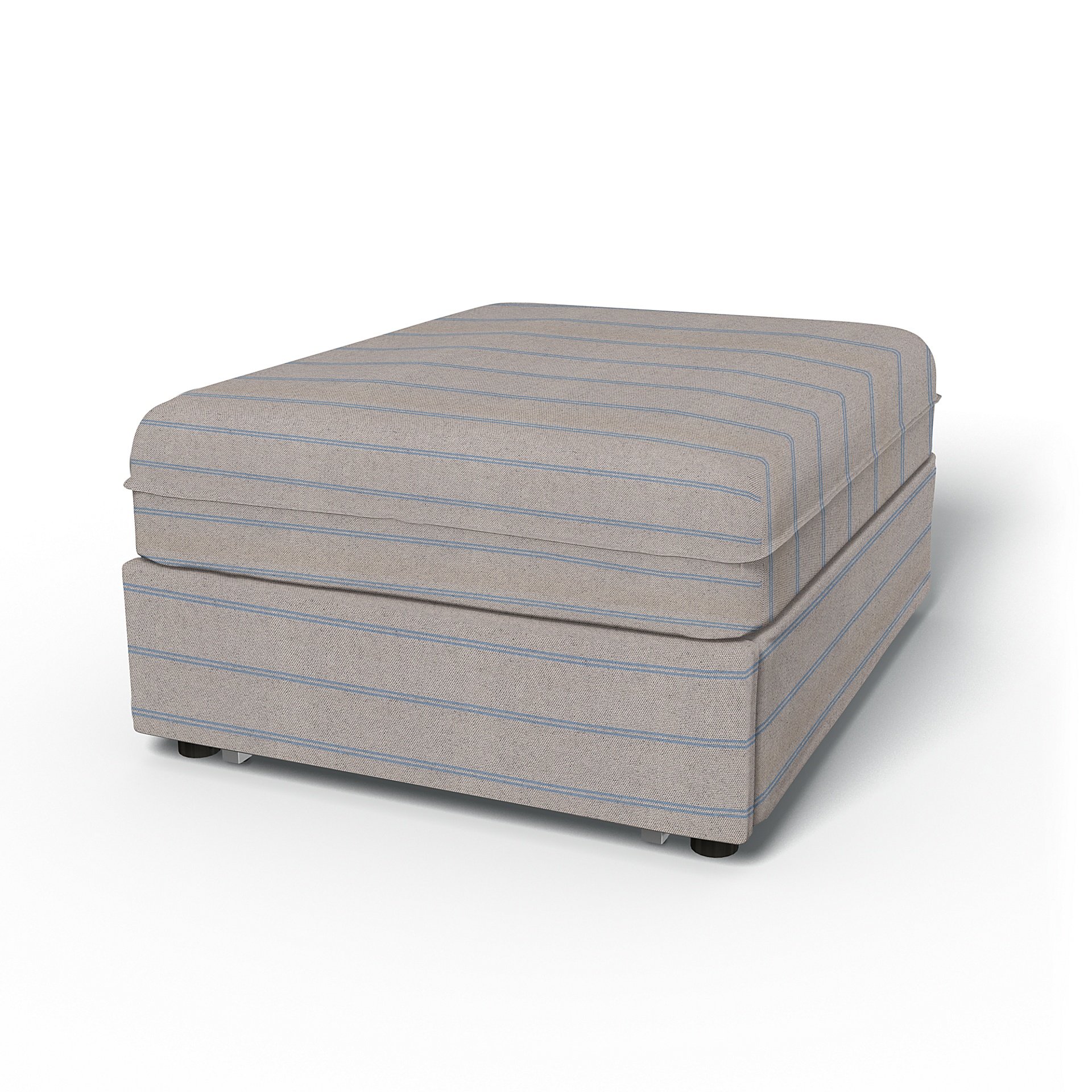 IKEA - Vallentuna Seat Module with Sofa Bed Cover 80x100cm 32x39in, Blue Stripe, Cotton - Bemz