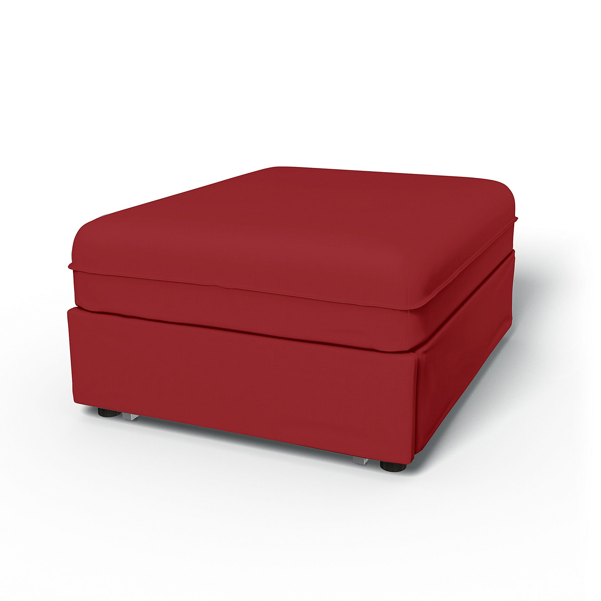 IKEA - Vallentuna Seat Module with Sofa Bed Cover 80x100cm 32x39in, Scarlet Red, Cotton - Bemz