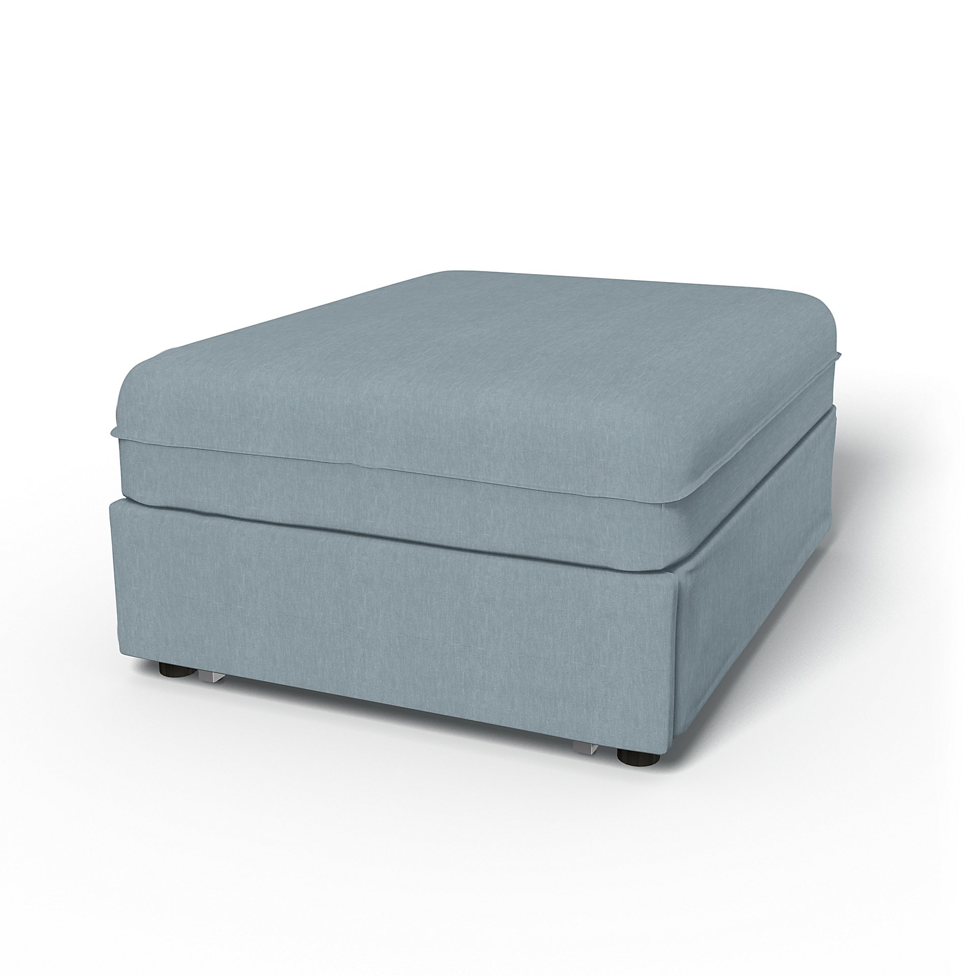 IKEA - Vallentuna Seat Module with Sofa Bed Cover 80x100cm 32x39in, Dusty Blue, Linen - Bemz