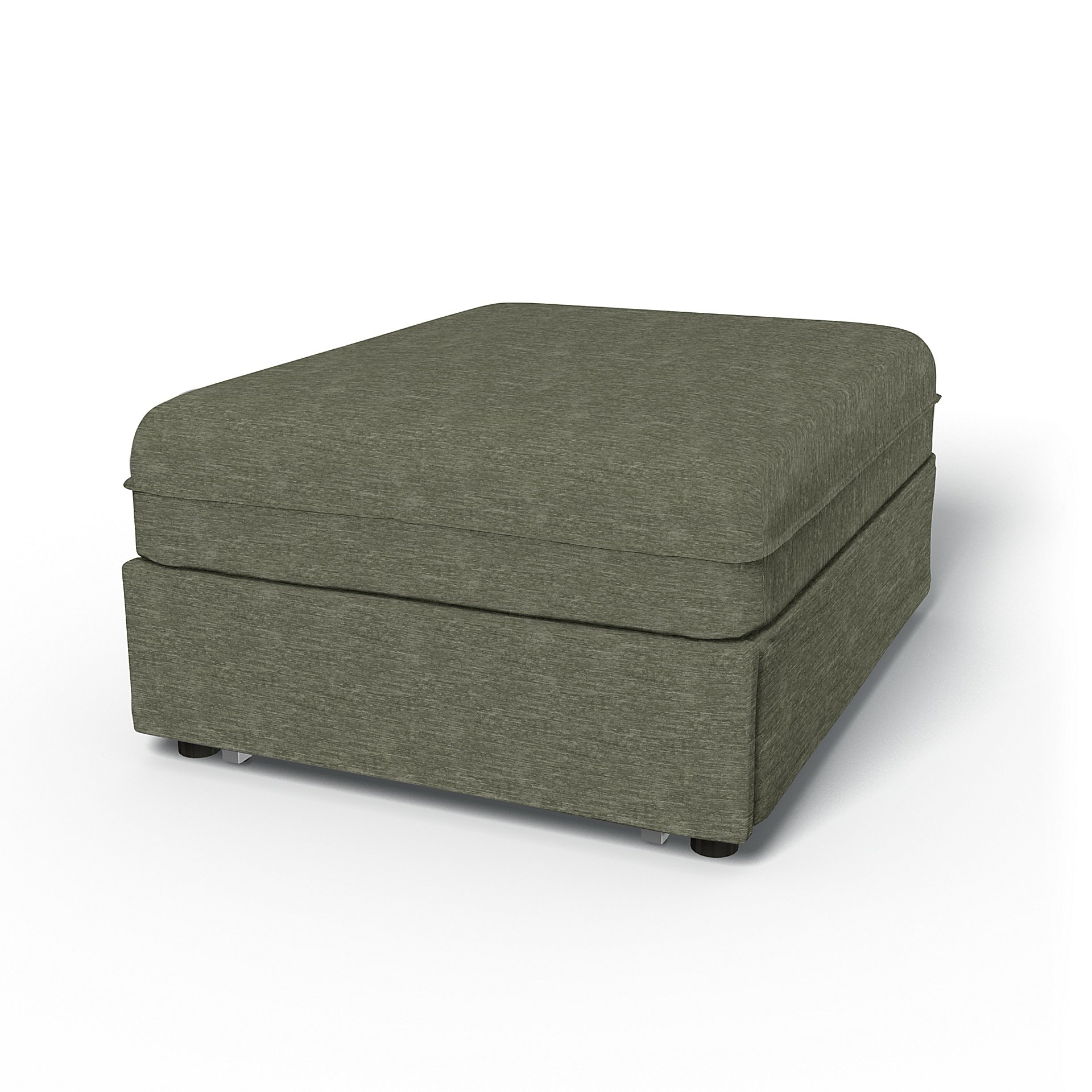 IKEA - Vallentuna Seat Module with Sofa Bed Cover 80x100cm 32x39in, Green Grey, Velvet - Bemz
