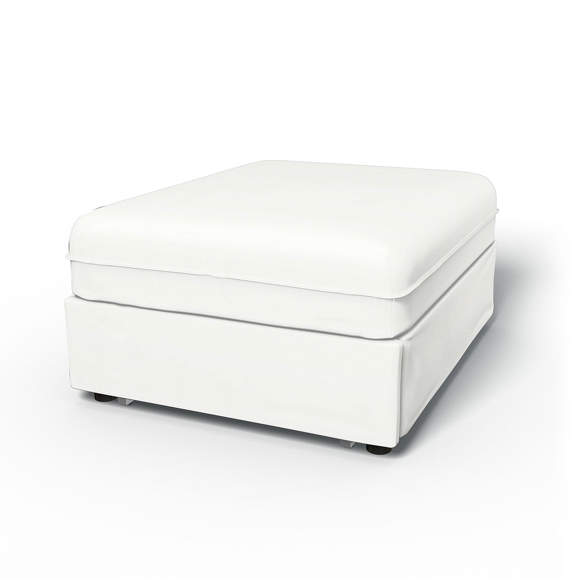 IKEA - Överdrag till Vallentuna 1-sitssektion med bädd (80x100cm), Absolute White, Linne - Bemz