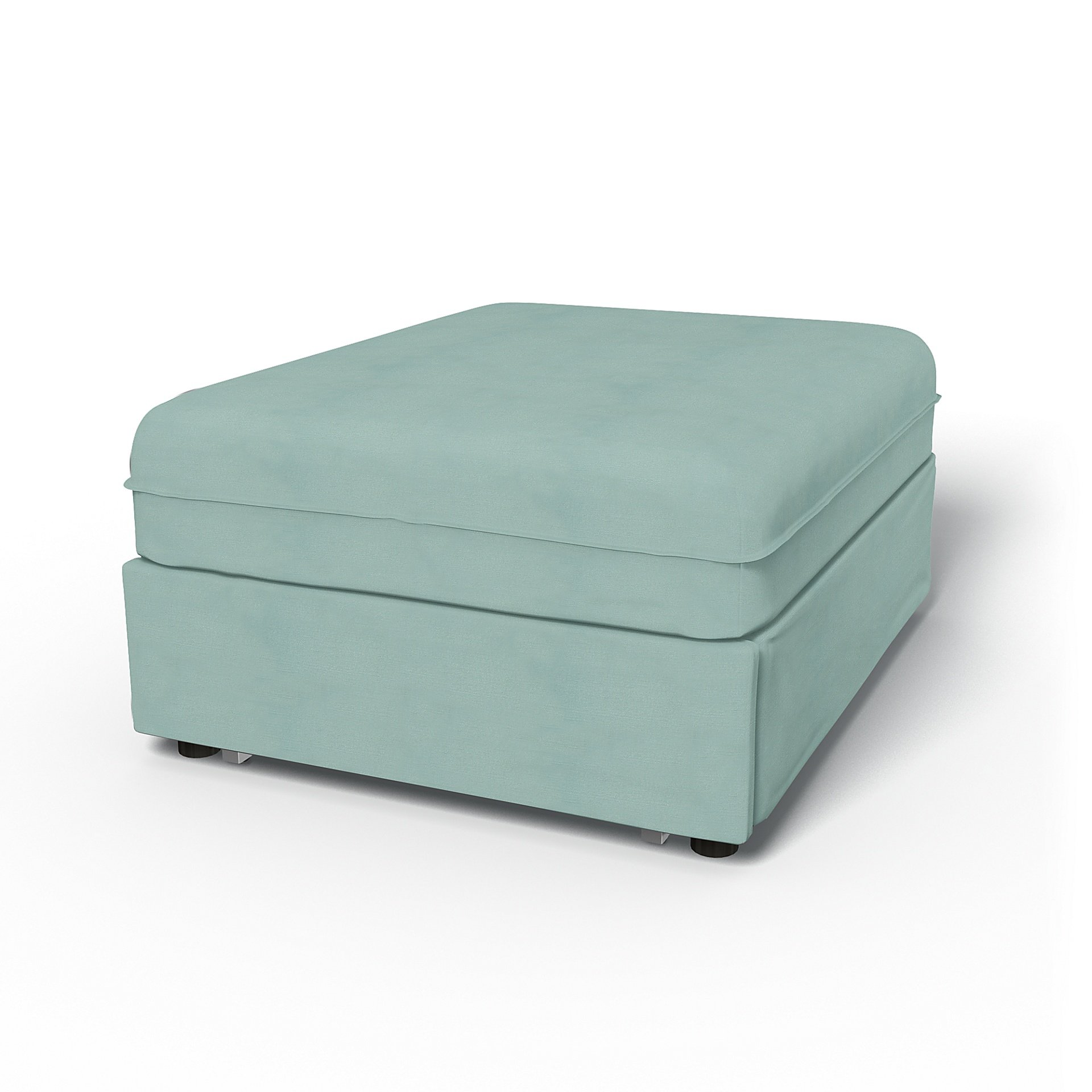 IKEA - Vallentuna Seat Module with Sofa Bed Cover 80x100cm 32x39in, Mineral Blue, Linen - Bemz
