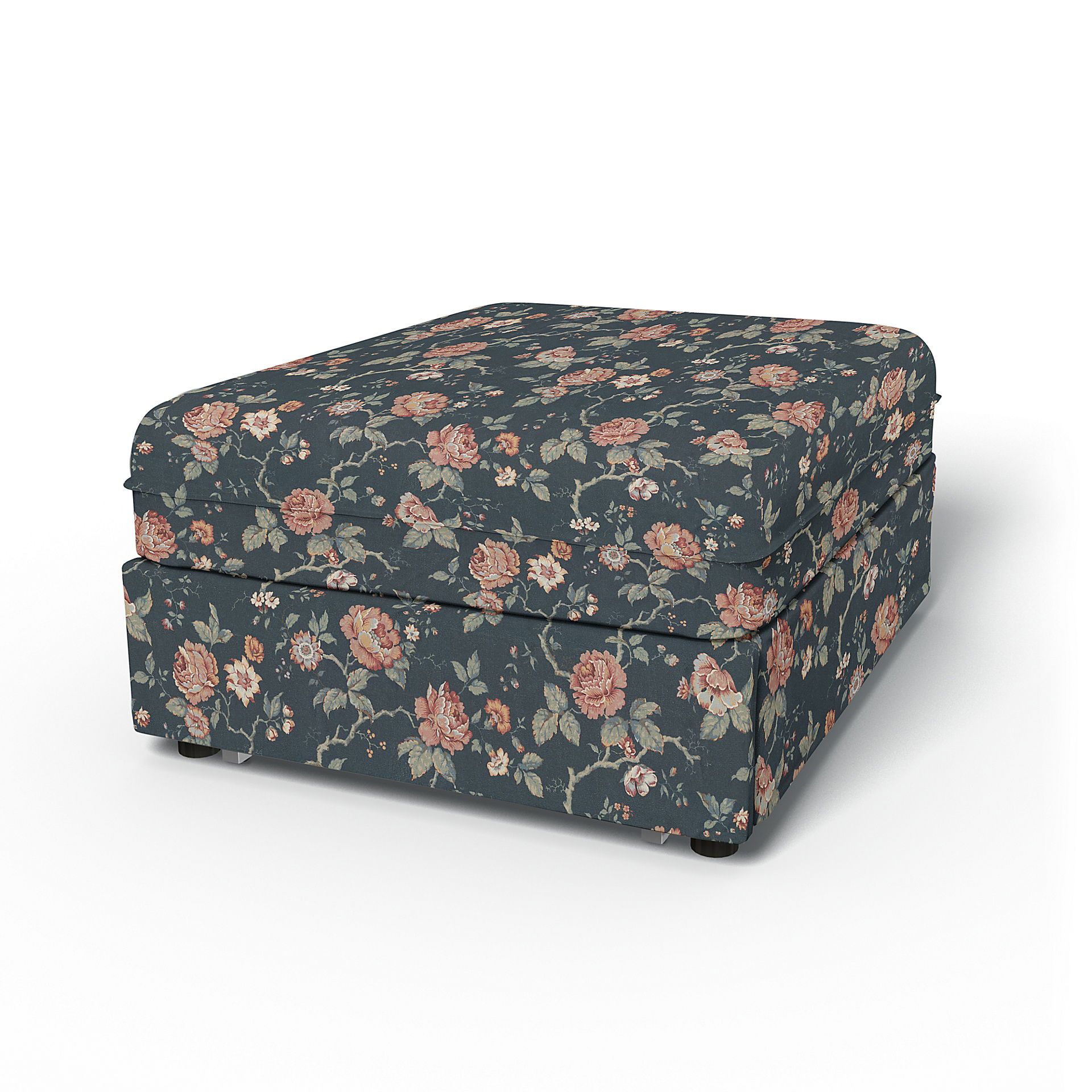 IKEA - Överdrag till Vallentuna 1-sitssektion med bädd (80x100cm), Rosenträd Dark, BEMZ x BORÅSTAPETER COLLECTION - Bemz