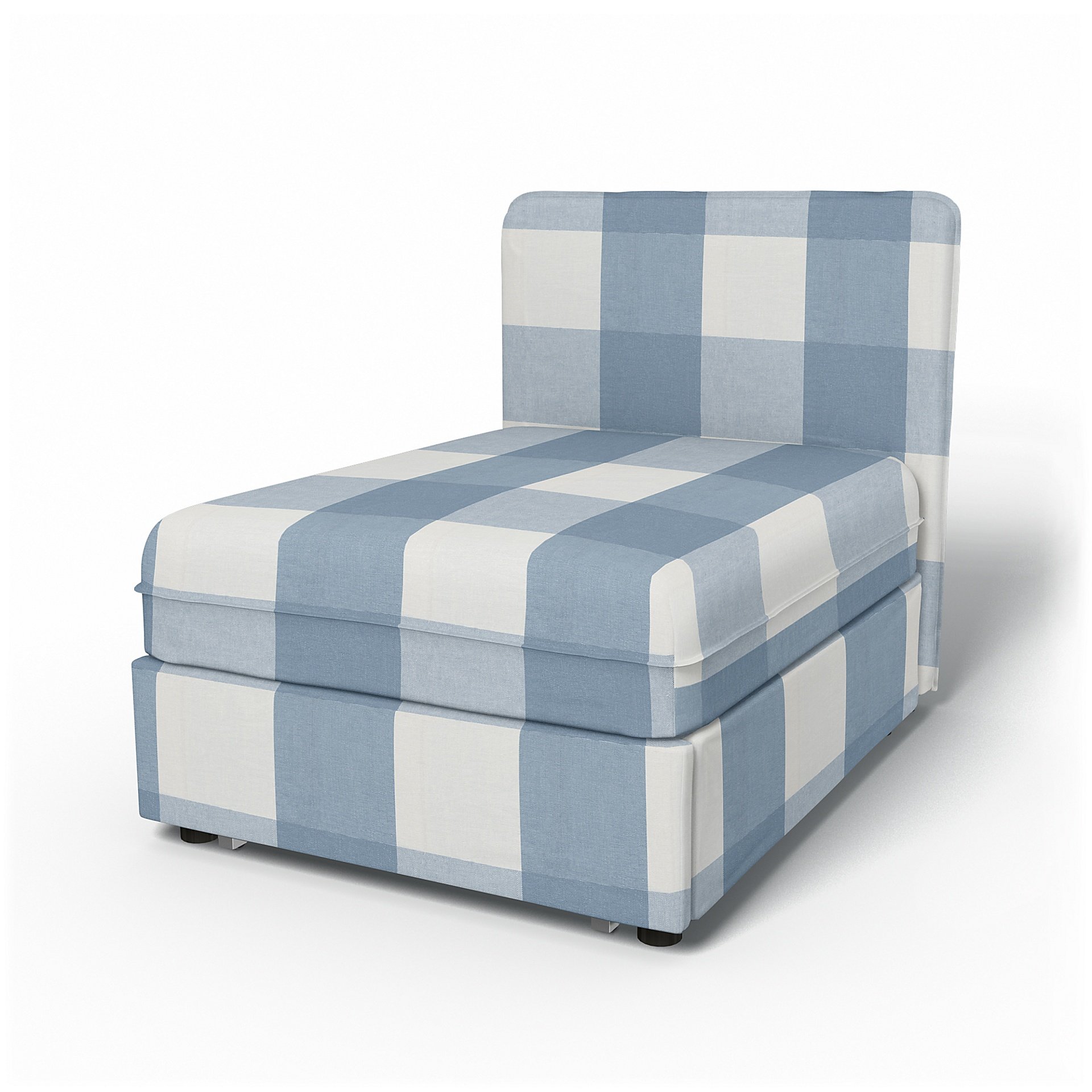 IKEA - Vallentuna Seat Module with Low Back Sofa Bed Cover 80x100 cm 32x39in, Sky Blue, Linen - Bemz