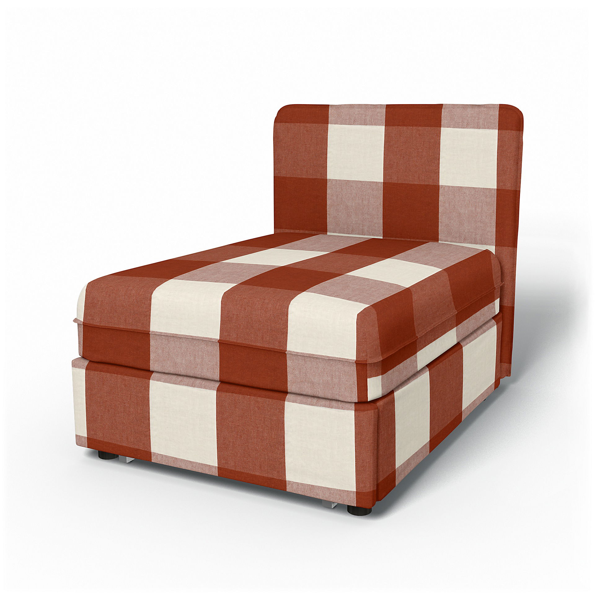 IKEA - Vallentuna Seat Module with Low Back Sofa Bed Cover 80x100 cm 32x39in, Terracotta, Linen - Bemz