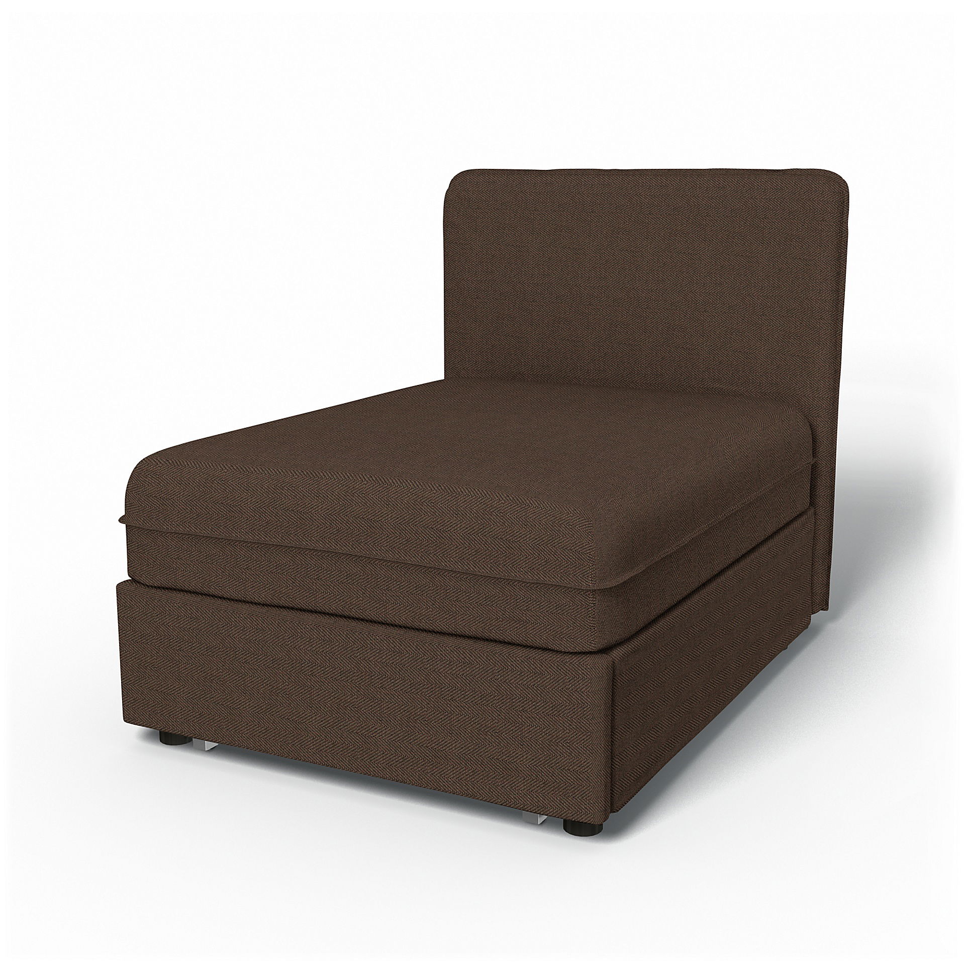 IKEA - Vallentuna Seat Module with Low Back Sofa Bed Cover 80x100 cm 32x39in, Chocolate, Bouclé & Texture - Bemz