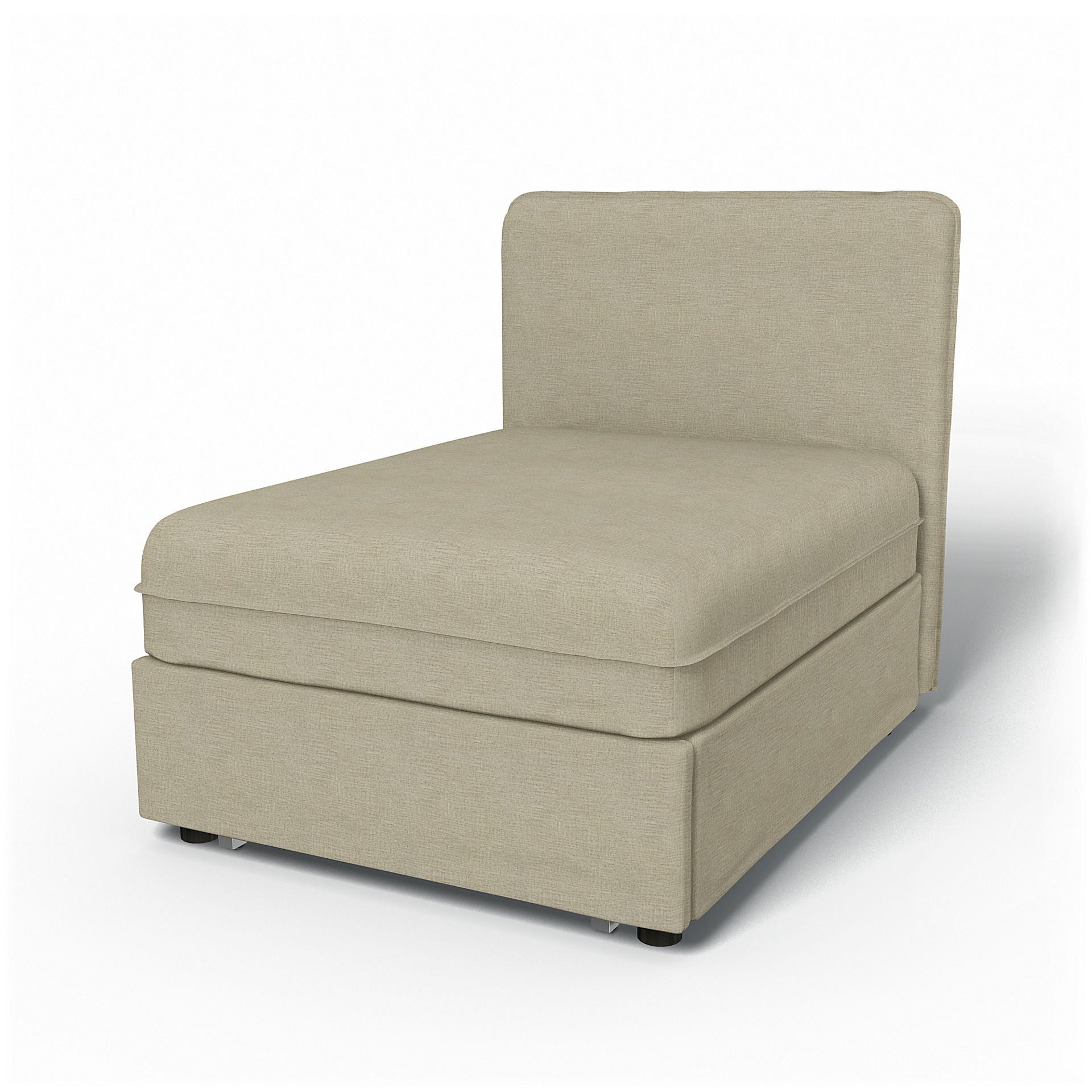 IKEA - Vallentuna Seat Module with Low Back Sofa Bed Cover 80x100 cm 32x39in, Soft White, Bouclé & Texture - Bemz