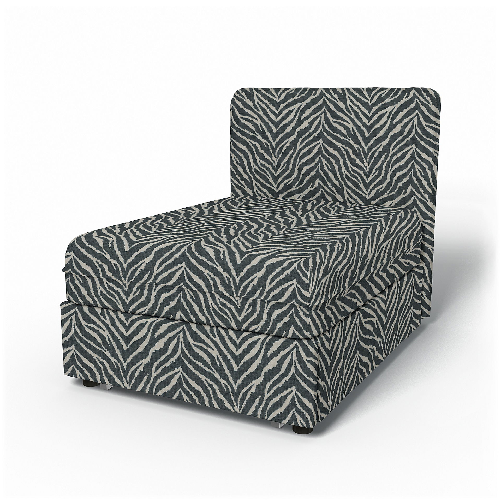 IKEA - Vallentuna Seat Module with Low Back Sofa Bed Cover 80x100 cm 32x39in, Black/White, BEMZ NATURE'S PALETTE COLLECTION - Bemz