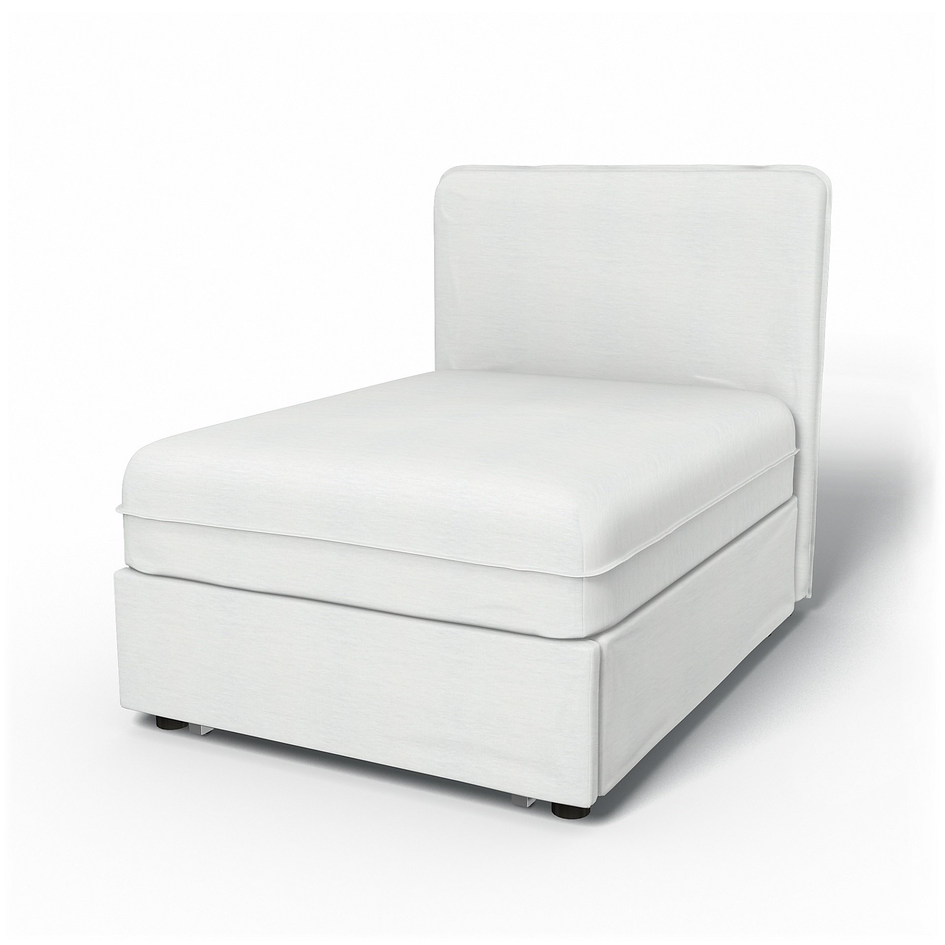 IKEA - Vallentuna Seat Module with Low Back Sofa Bed Cover 80x100 cm 32x39in, White, Linen - Bemz