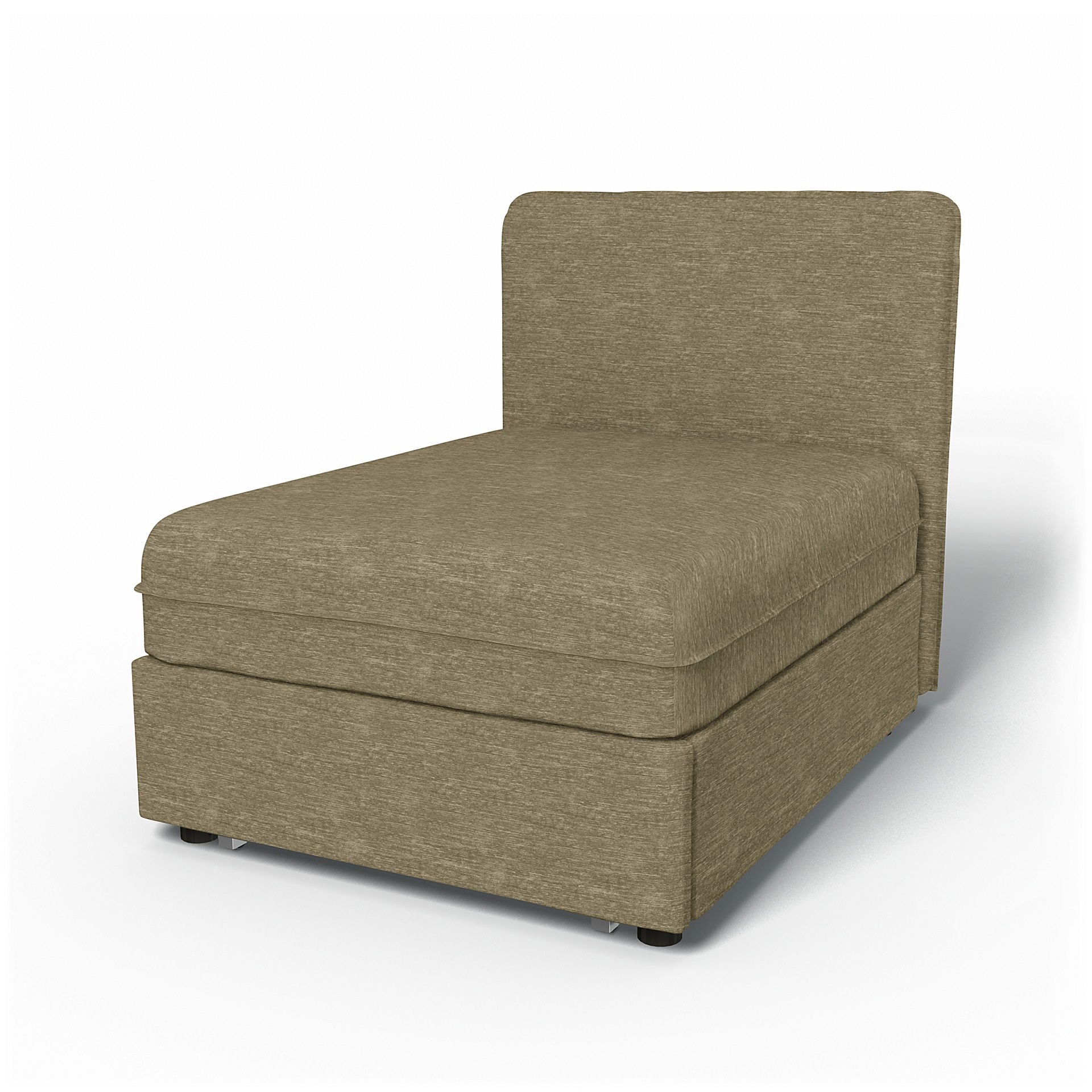 IKEA - Vallentuna Seat Module with Low Back Sofa Bed Cover 80x100 cm 32x39in, Beige, Velvet - Bemz