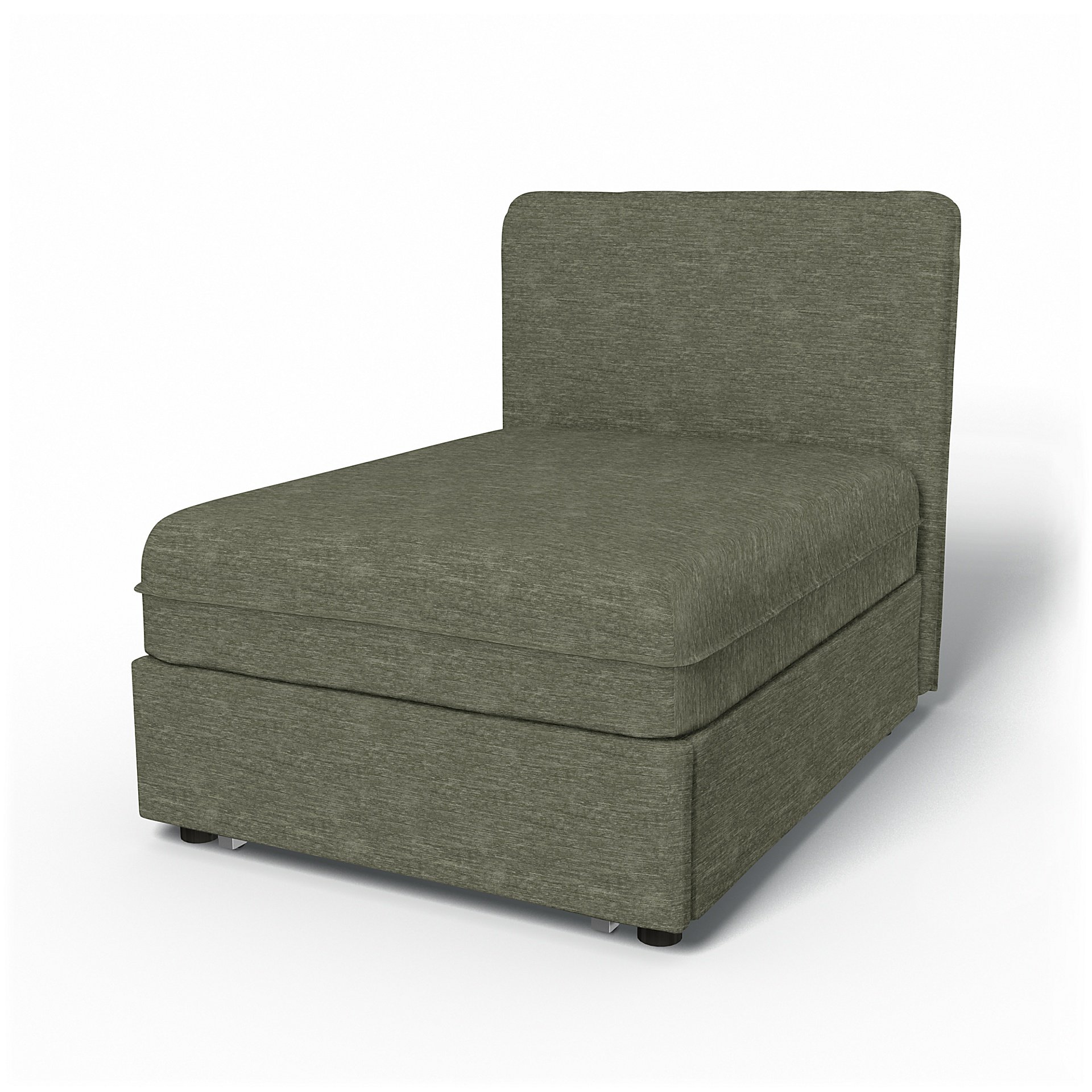IKEA - Vallentuna Seat Module with Low Back Sofa Bed Cover 80x100 cm 32x39in, Green Grey, Velvet - B