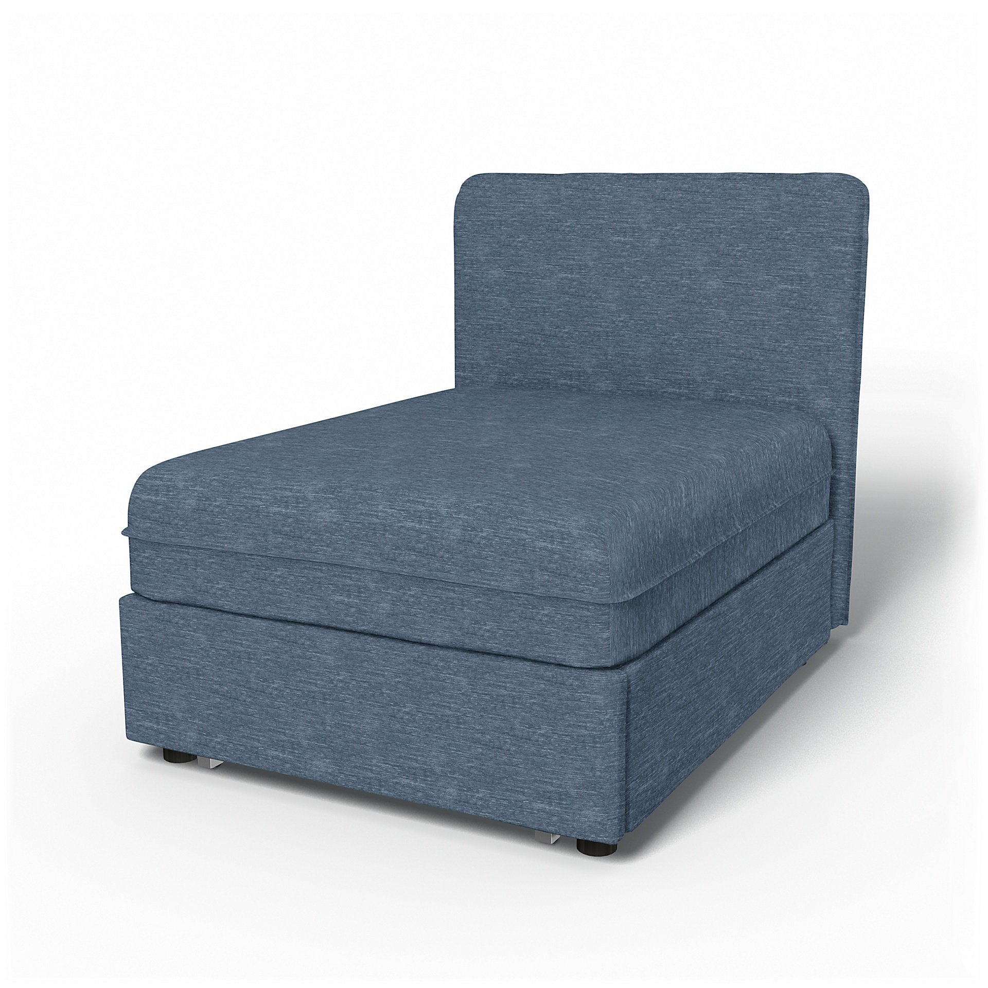 IKEA - Vallentuna Seat Module with Low Back Sofa Bed Cover 80x100 cm 32x39in, Mineral Blue, Velvet -