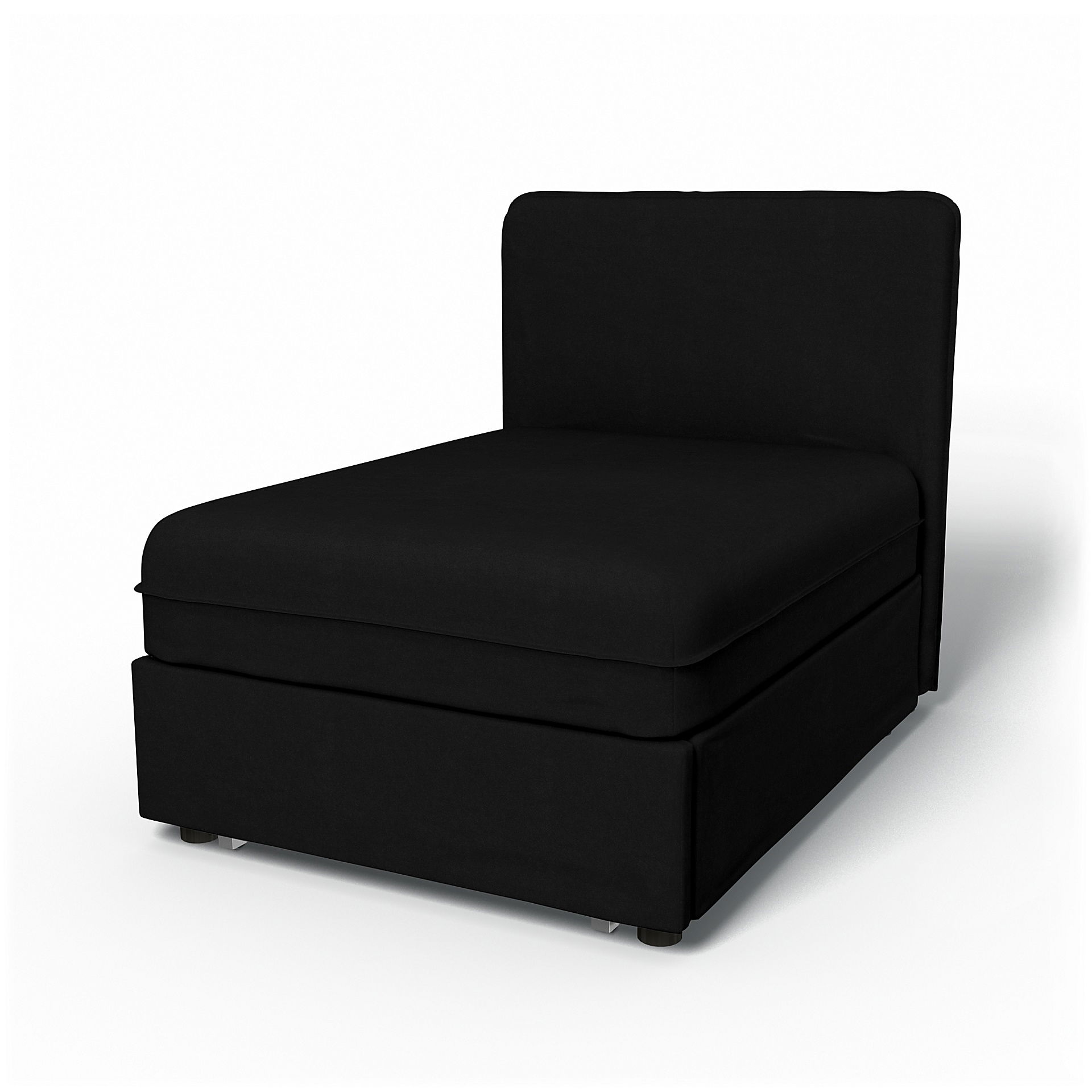 IKEA - Vallentuna Seat Module with Low Back Sofa Bed Cover 80x100 cm 32x39in, Black, Velvet - Bemz