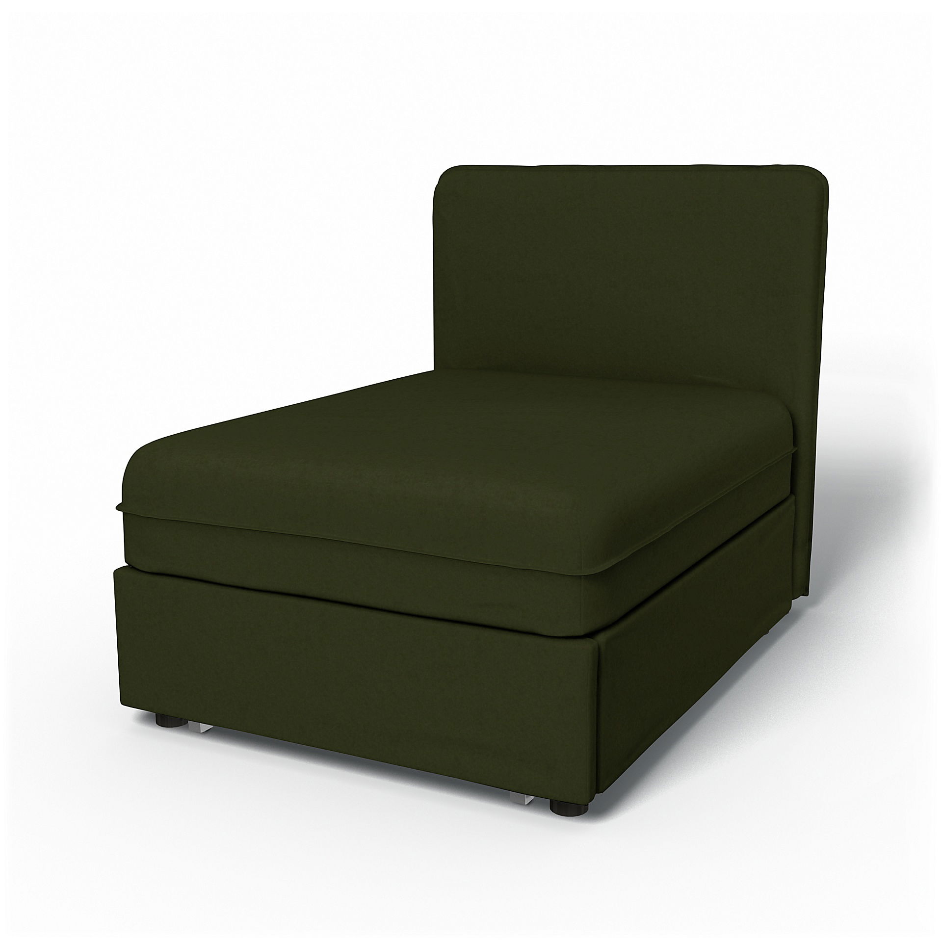 IKEA - Vallentuna Seat Module with Low Back Sofa Bed Cover 80x100 cm 32x39in, Moss, Velvet - Bemz
