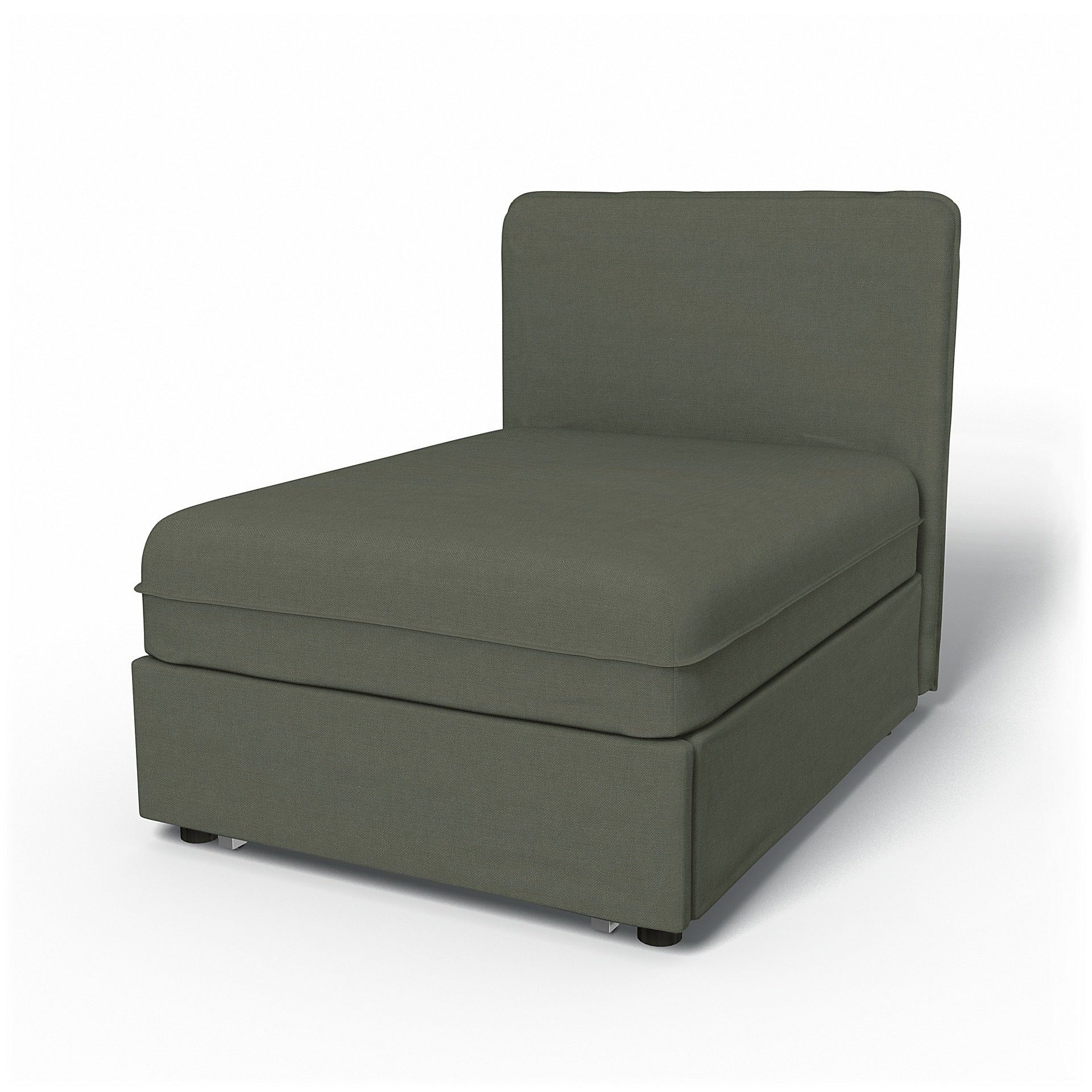 IKEA - Vallentuna Seat Module with Low Back Sofa Bed Cover 80x100 cm 32x39in, Rosemary, Linen - Bemz