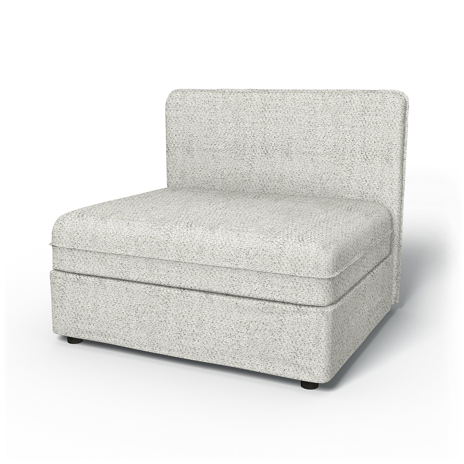 IKEA - Vallentuna Seat Module with Low Back Cover 100x80cm 39x32in, Ivory, Boucle & Texture - Bemz