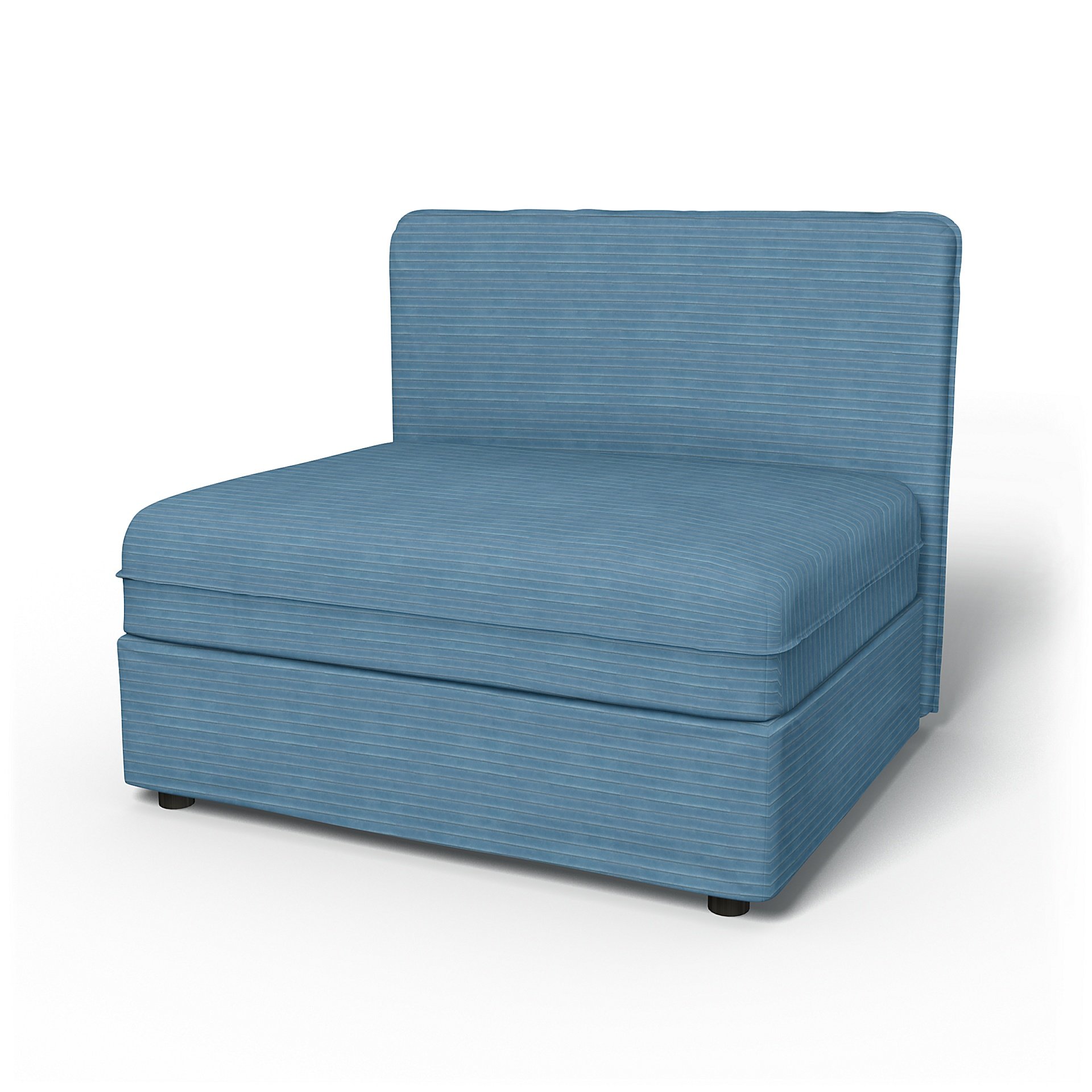 IKEA - Vallentuna Seat Module with Low Back Cover 100x80cm 39x32in, Sky Blue, Corduroy - Bemz
