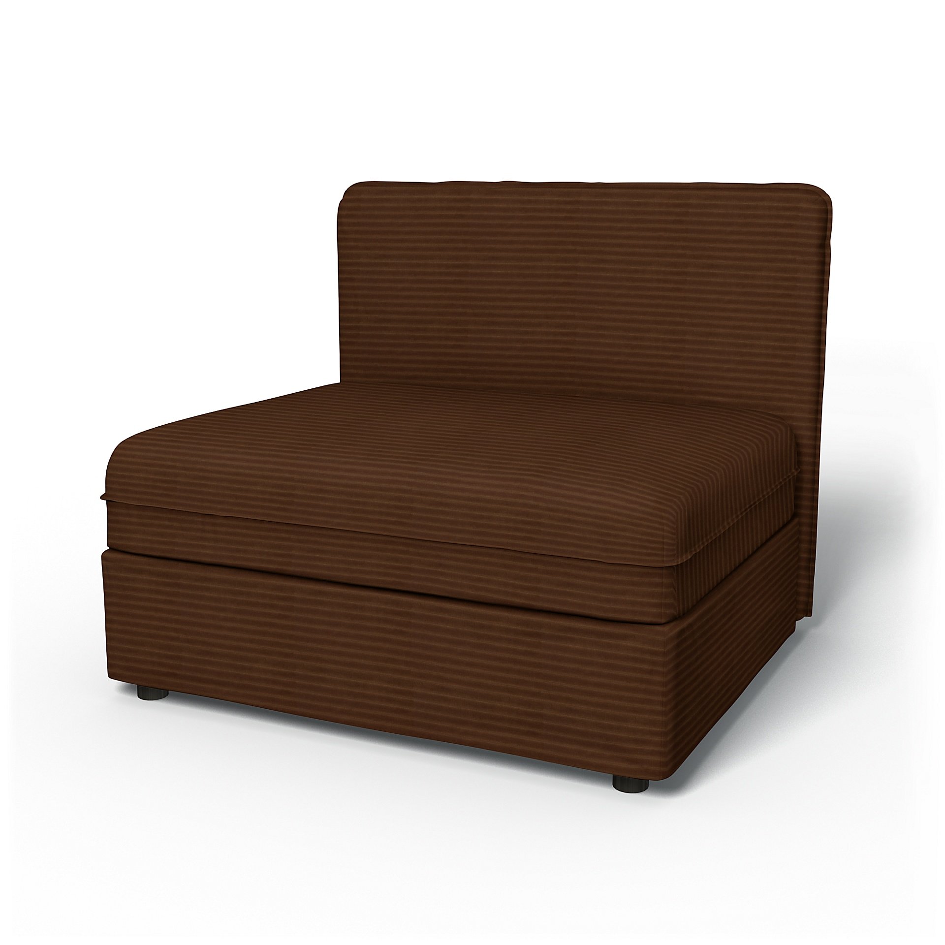 IKEA - Vallentuna Seat Module with Low Back Cover 100x80cm 39x32in, Chocolate Brown, Corduroy - Bemz
