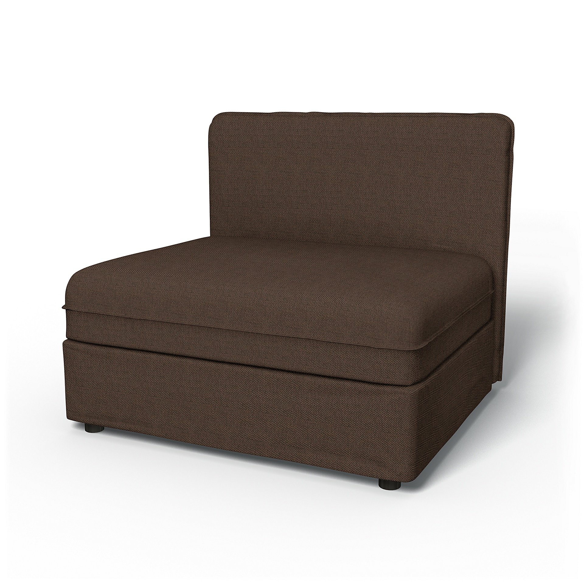 IKEA - Vallentuna Seat Module with Low Back Cover 100x80cm 39x32in, Chocolate, Boucle & Texture - Be
