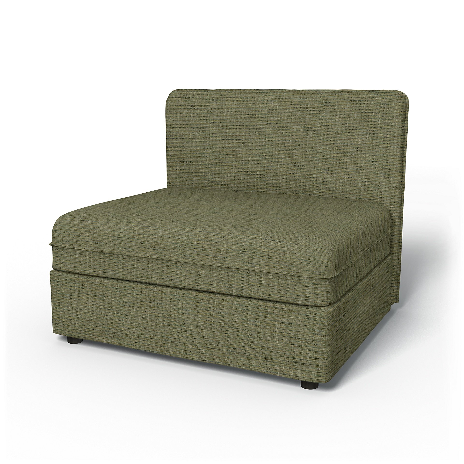 IKEA - Vallentuna Seat Module with Low Back Cover 100x80cm 39x32in, Meadow Green, Boucle & Texture -