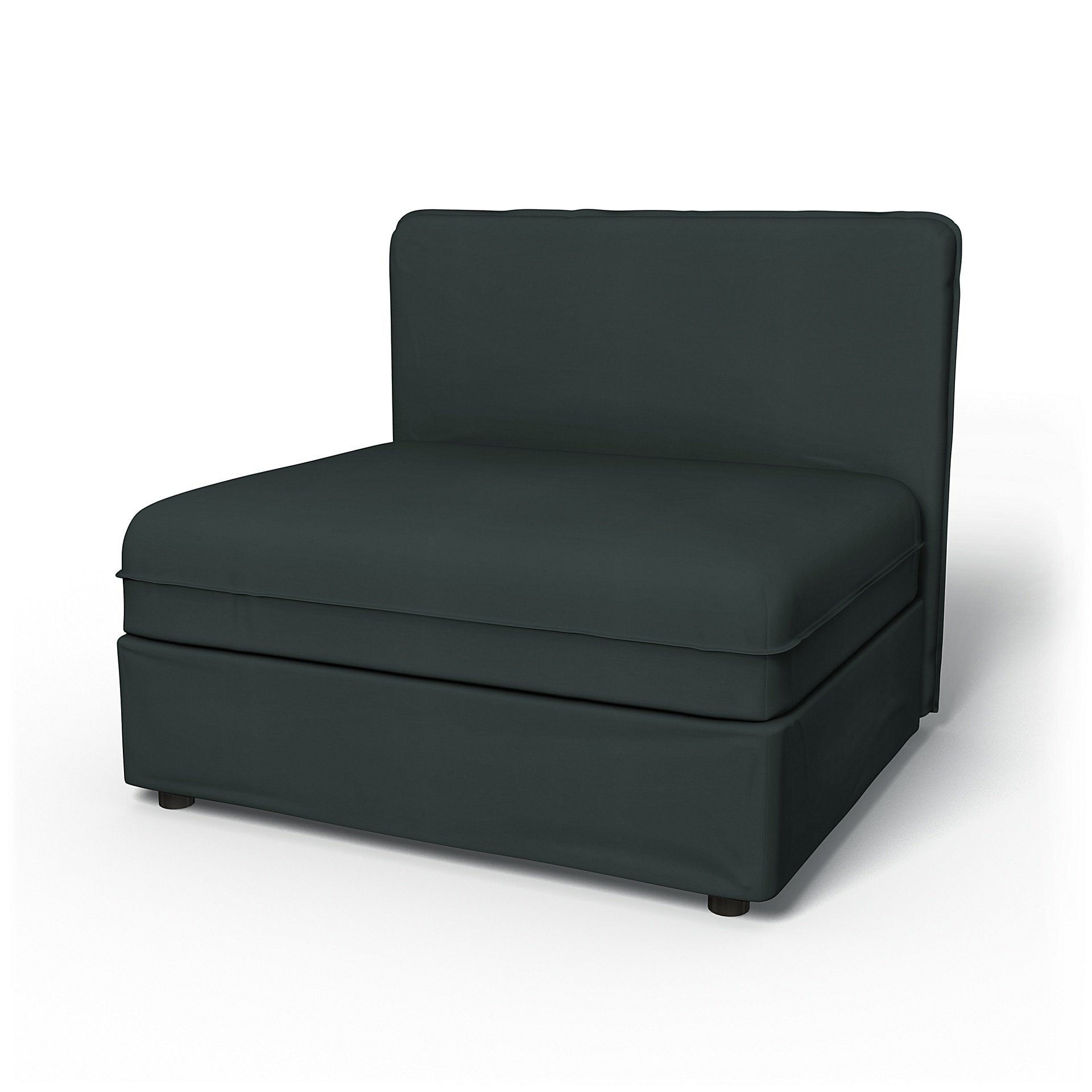 IKEA - Vallentuna Seat Module with Low Back Cover 100x80cm 39x32in, Graphite Grey, Cotton - Bemz