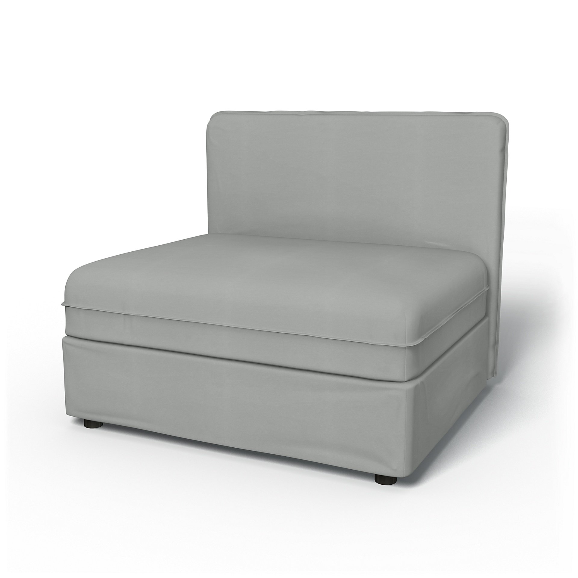 IKEA - Vallentuna Seat Module with Low Back Cover 100x80cm 39x32in, Silver Grey, Cotton - Bemz