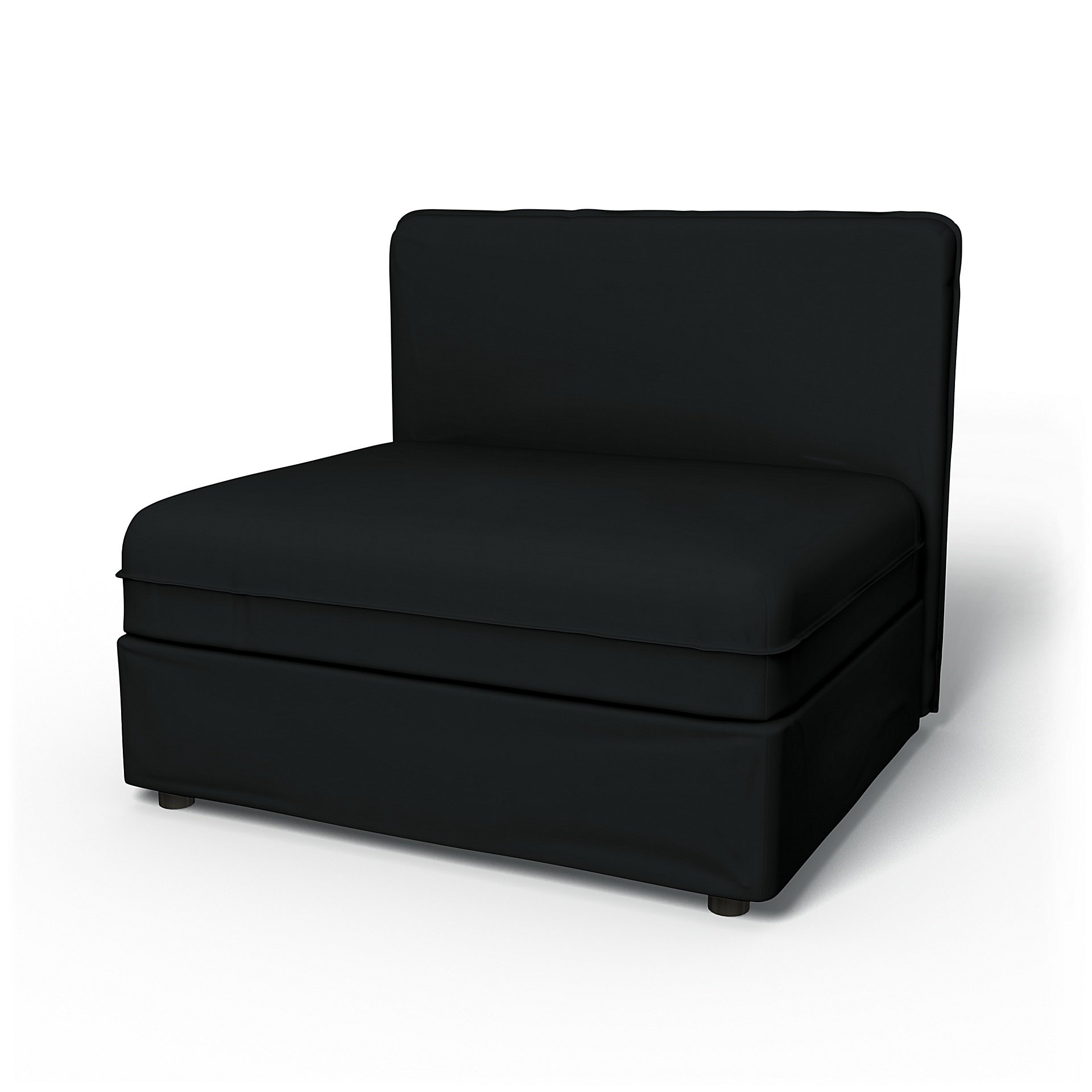 IKEA - Vallentuna Seat Module with Low Back Cover 100x80cm 39x32in, Jet Black, Cotton - Bemz
