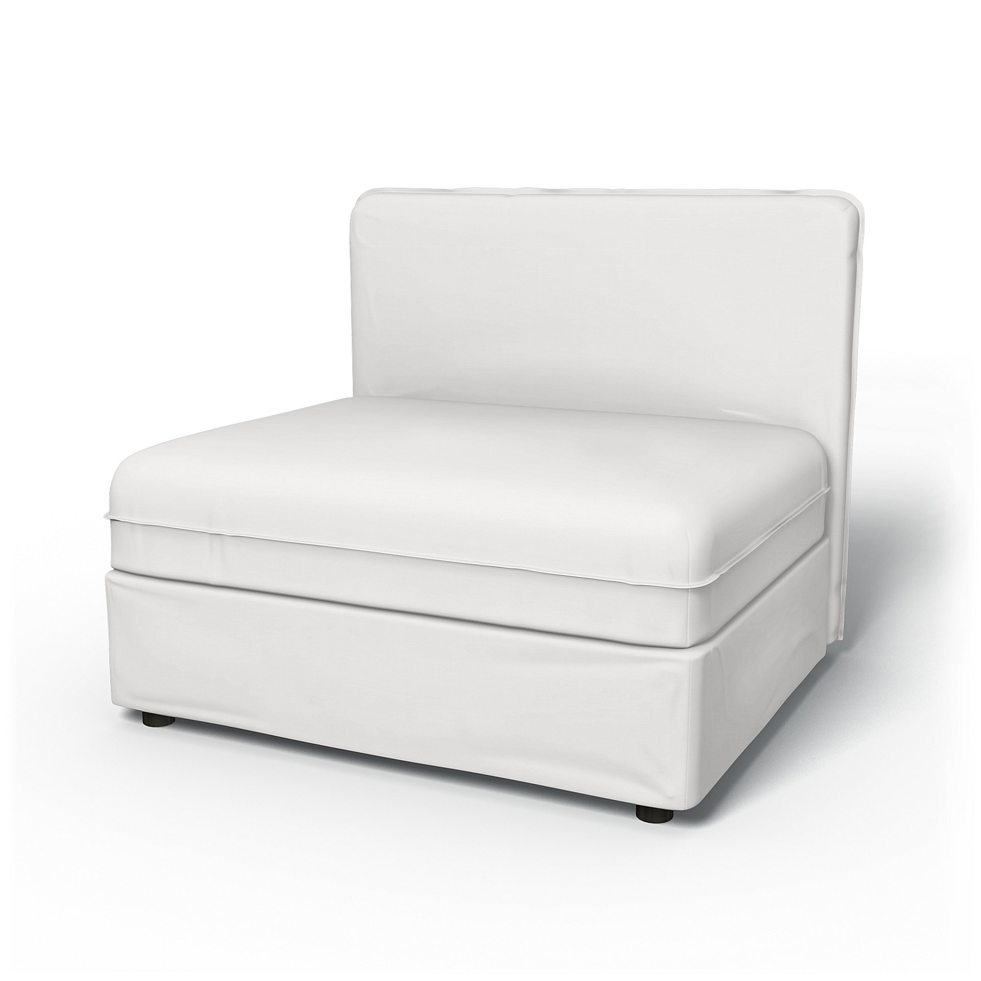 IKEA - Vallentuna Seat Module with Low Back Cover 100x80cm 39x32in, Absolute White, Cotton - Bemz